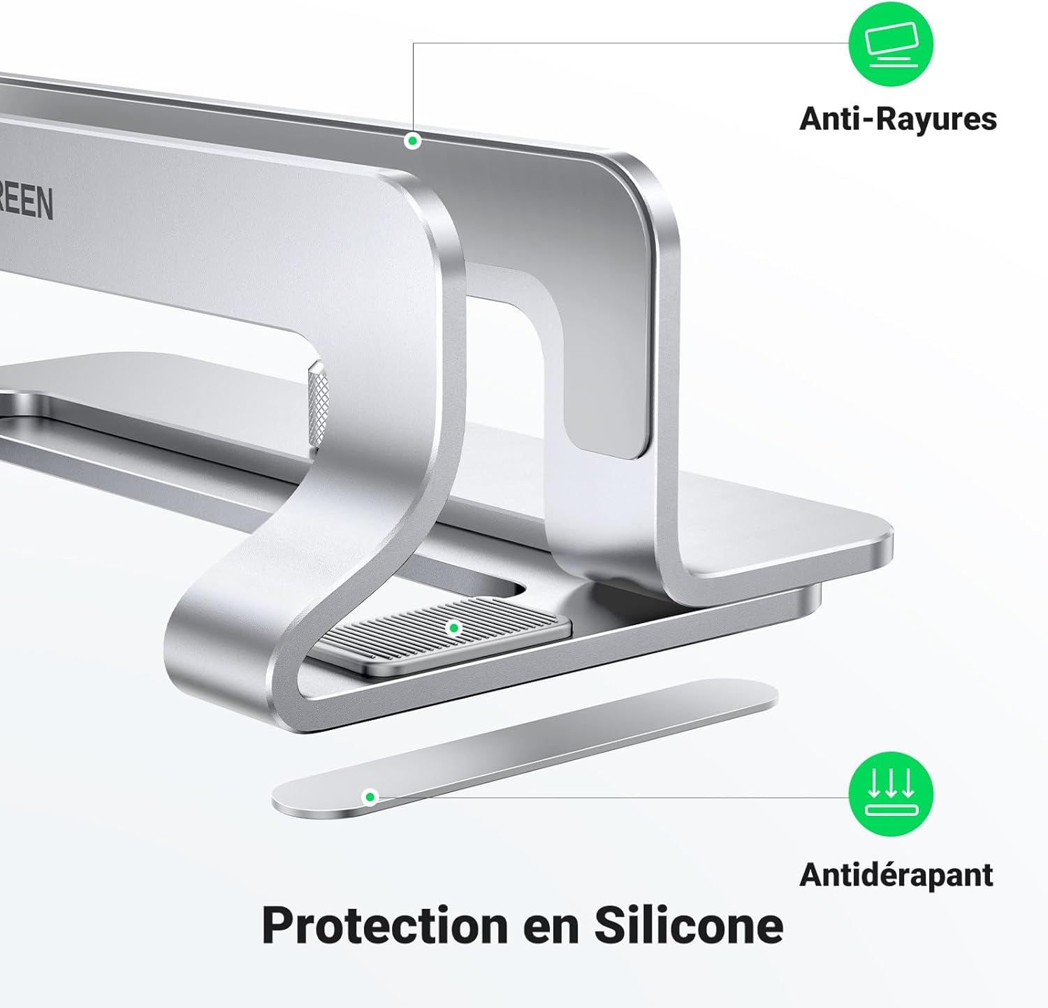 UGREEN - Support Vertical Aluminium - Réglable - MacBook et PC