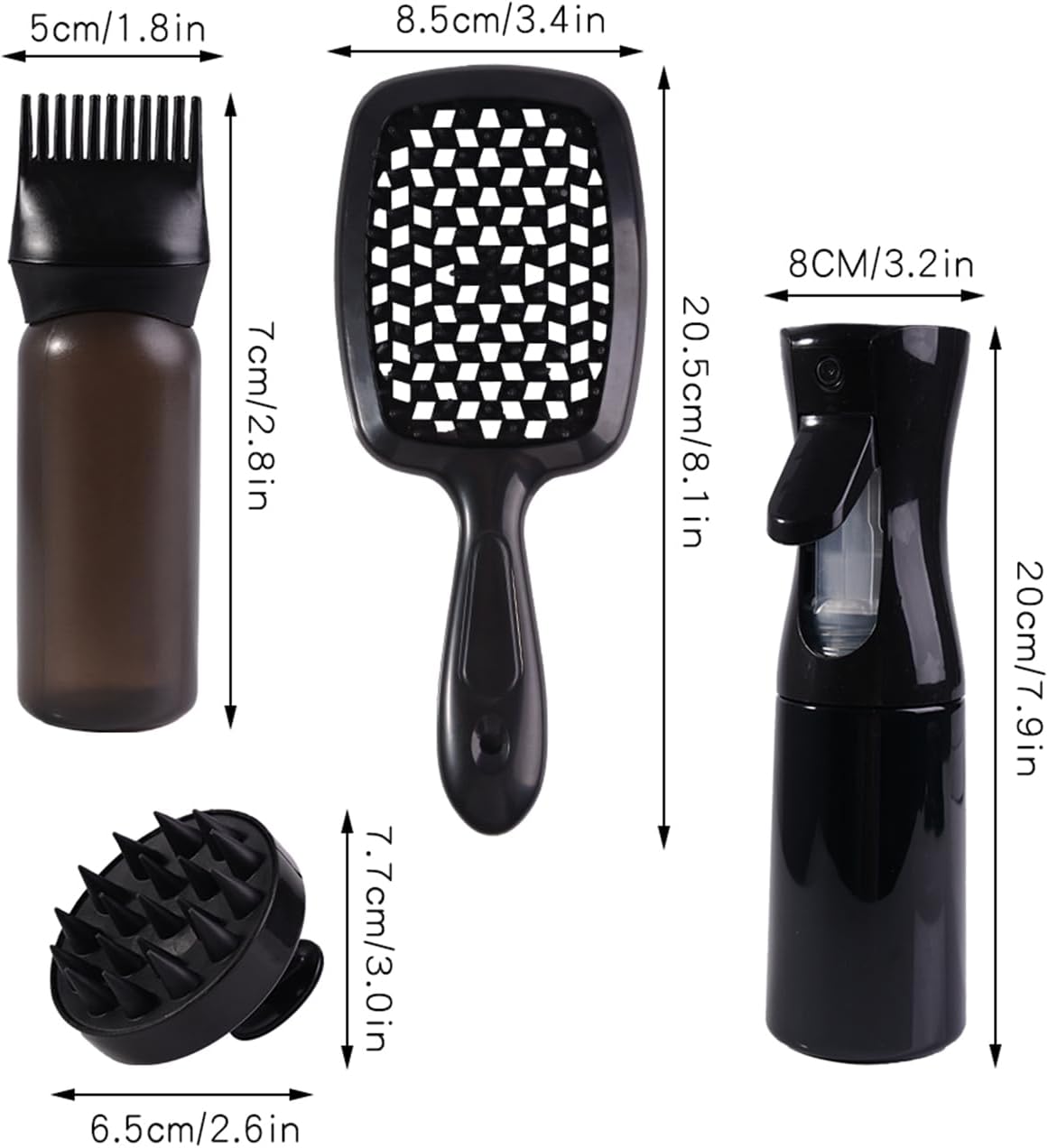 Ensemble de soins capillaires - kit complet - démêlage, massage, spray