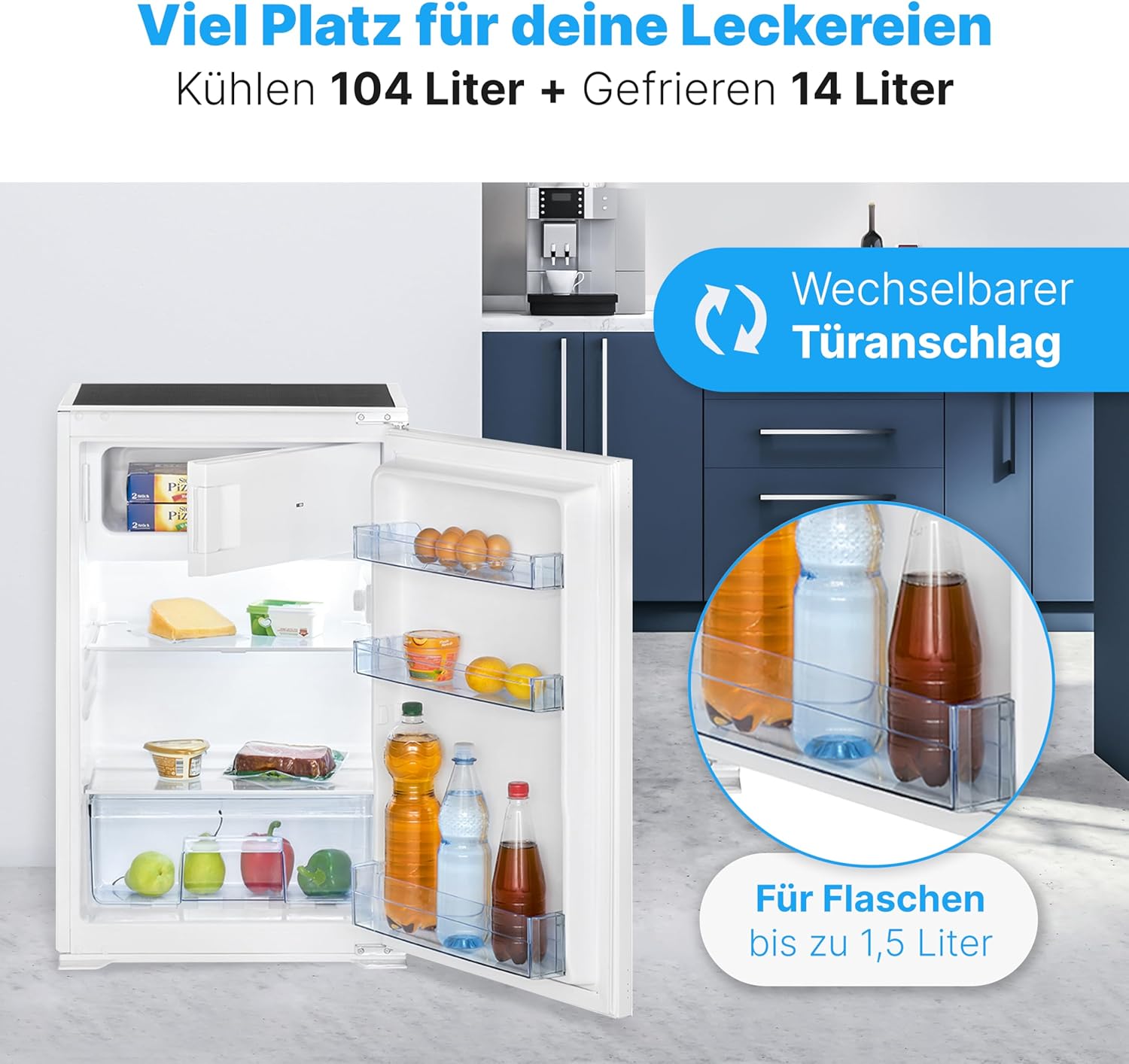 Bomann - réfrigérateur encastrable 118L, LED, auto-dégivrage - KSE7810