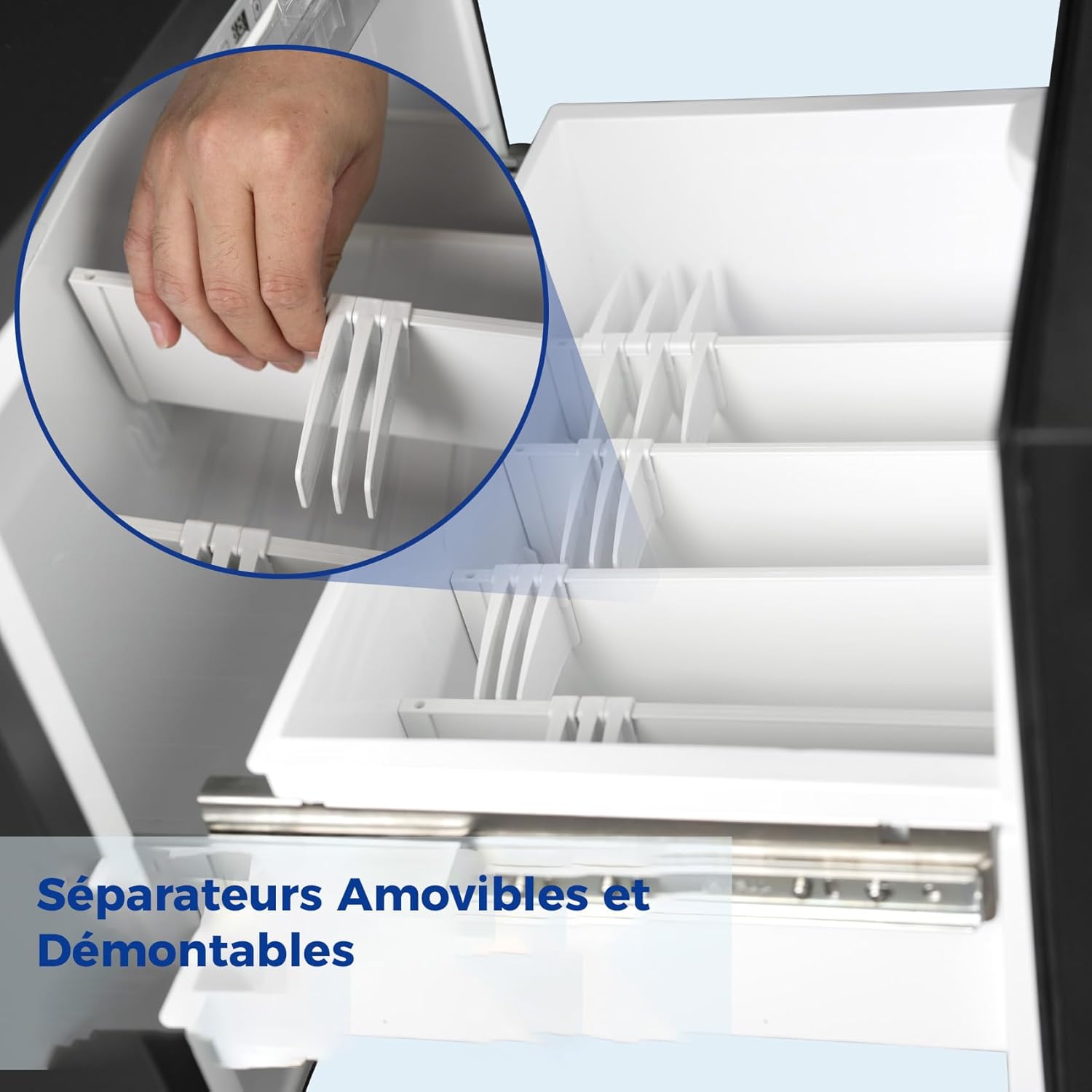 Smad - frigo tiroir camping car 45L - 55x50,8x42cm - 12V, 0-15°C, glacière tiroir