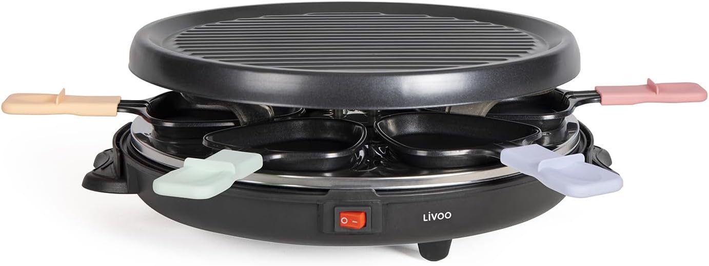 Appareil à raclette 6 personnes - 800W - surface antiadhésive - DOC207P