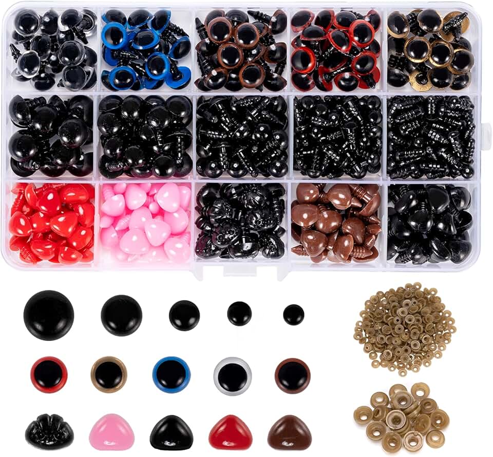 Carehabi - Lot de 752 yeux et nez sécurité 6-14mm pour amigurumi