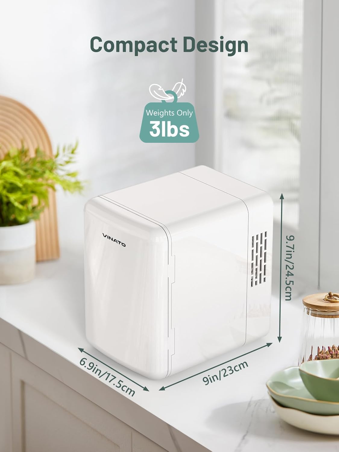 VINATO - Mini frigo 4L - compact, portable, AC/DC, chambre, voiture