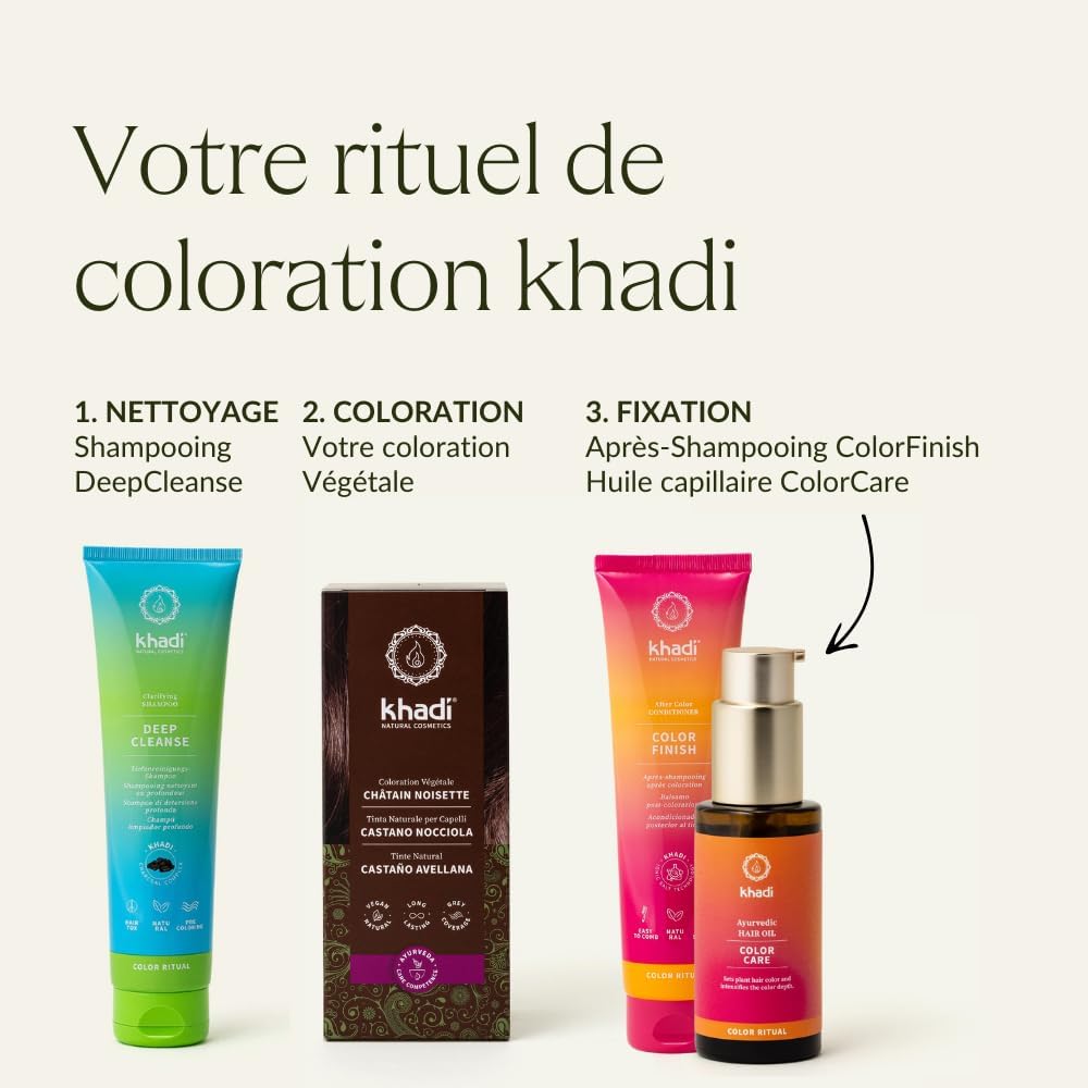 Khadi - coloration végétale châtain noisette - 100g - naturel, brillance