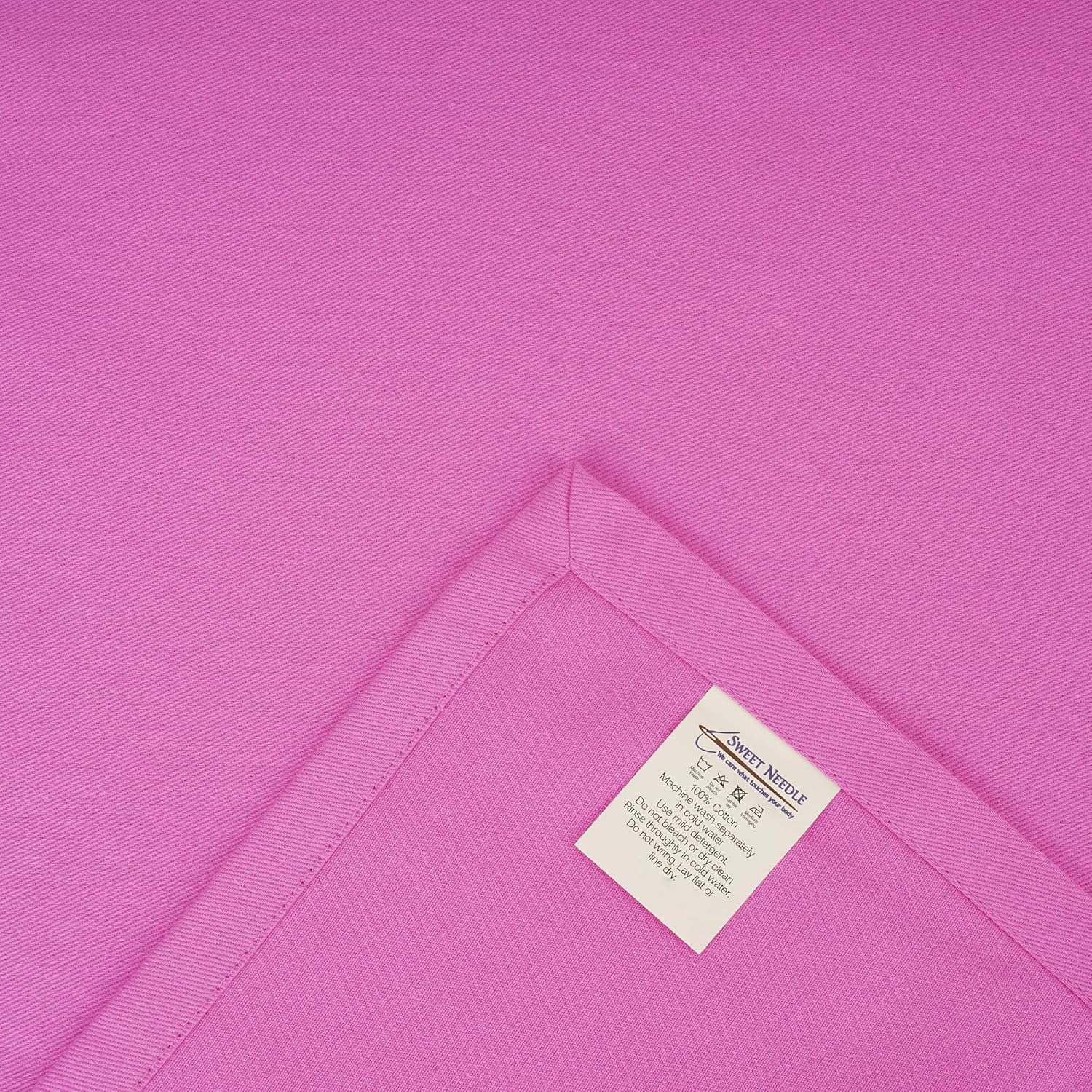 Sweet Needle - serviettes de table surdimensionnées 45x45 cm coton épais coins arrondis, lot de 12, rose