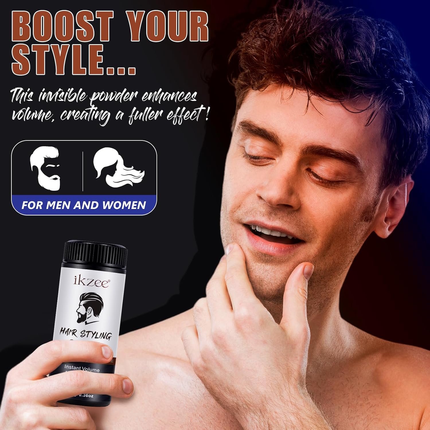 Poudre coiffante homme - texture mate, volume, tenue longue durée