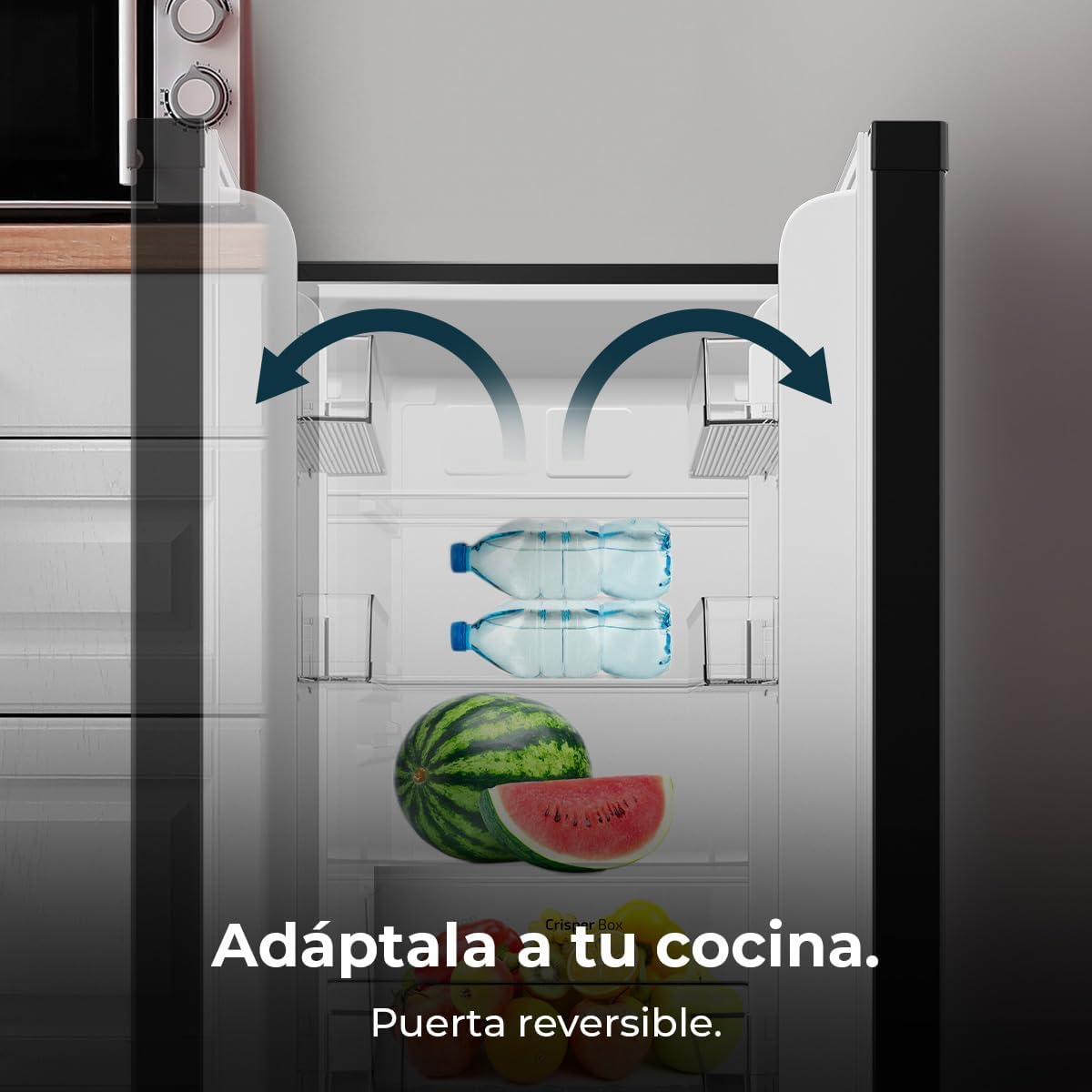 Cecotec - Bolero CoolMarket TT - 114L compact, classe E, porte réversible, TT114L Black