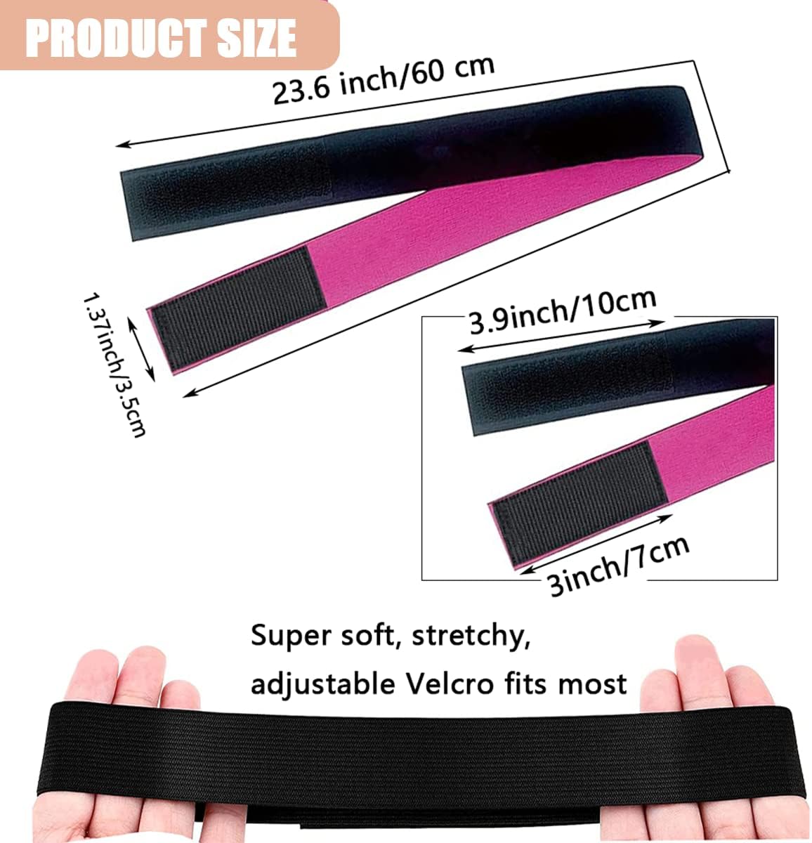 Bandes élastiques pour perruque – réglables – 3 pièces + brosse – maintien optimal