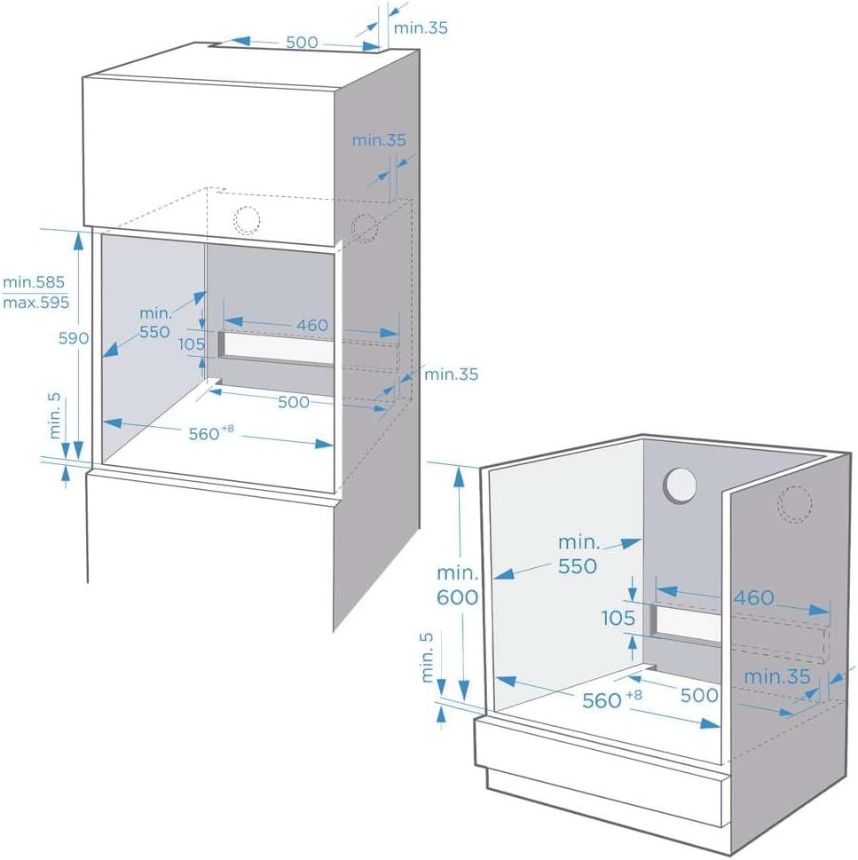 Cecotec - Bolero Hexa SM406000 - 60cm - four encastrable 72L, 12 fonctions, Steak et Pizza Master, Steam, A+ - SM406000