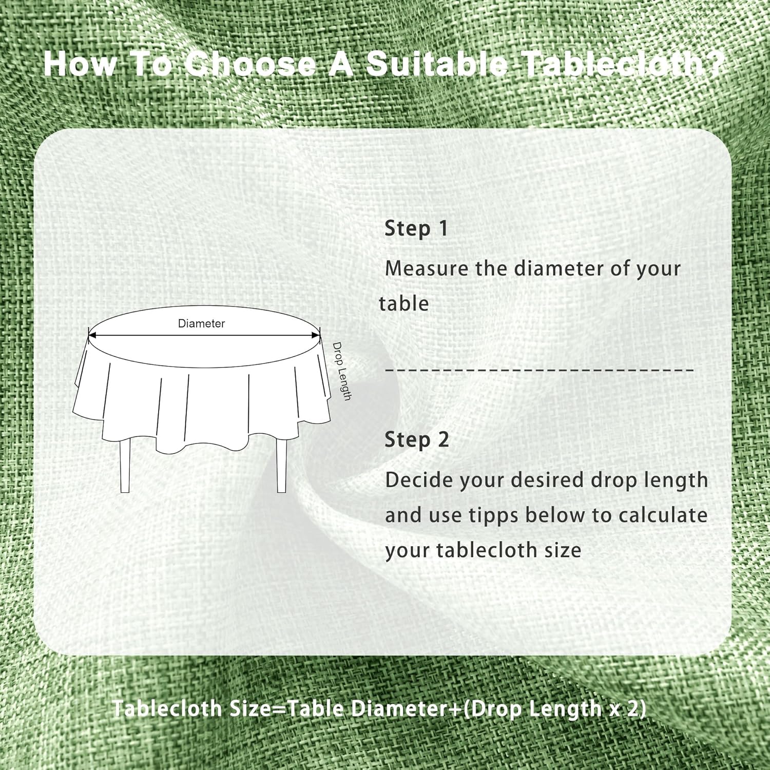 DWCN - nappe ronde effet lin 140 cm - lavable et imperméable