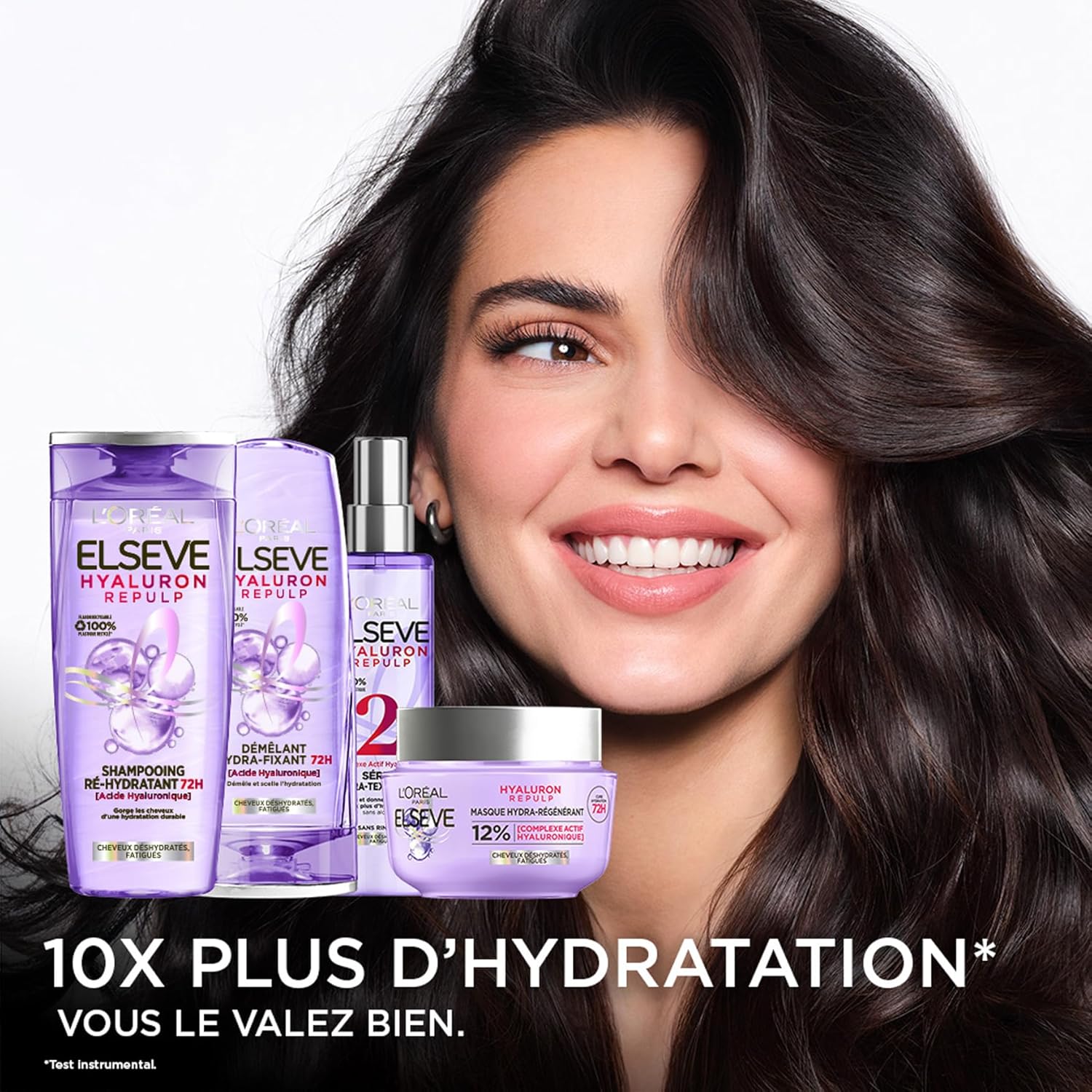 L'Oréal Paris - Elseve Hyaluron Repulp - 3 produits - Hydratation 72H, acide hyaluronique, cheveux déshydratés