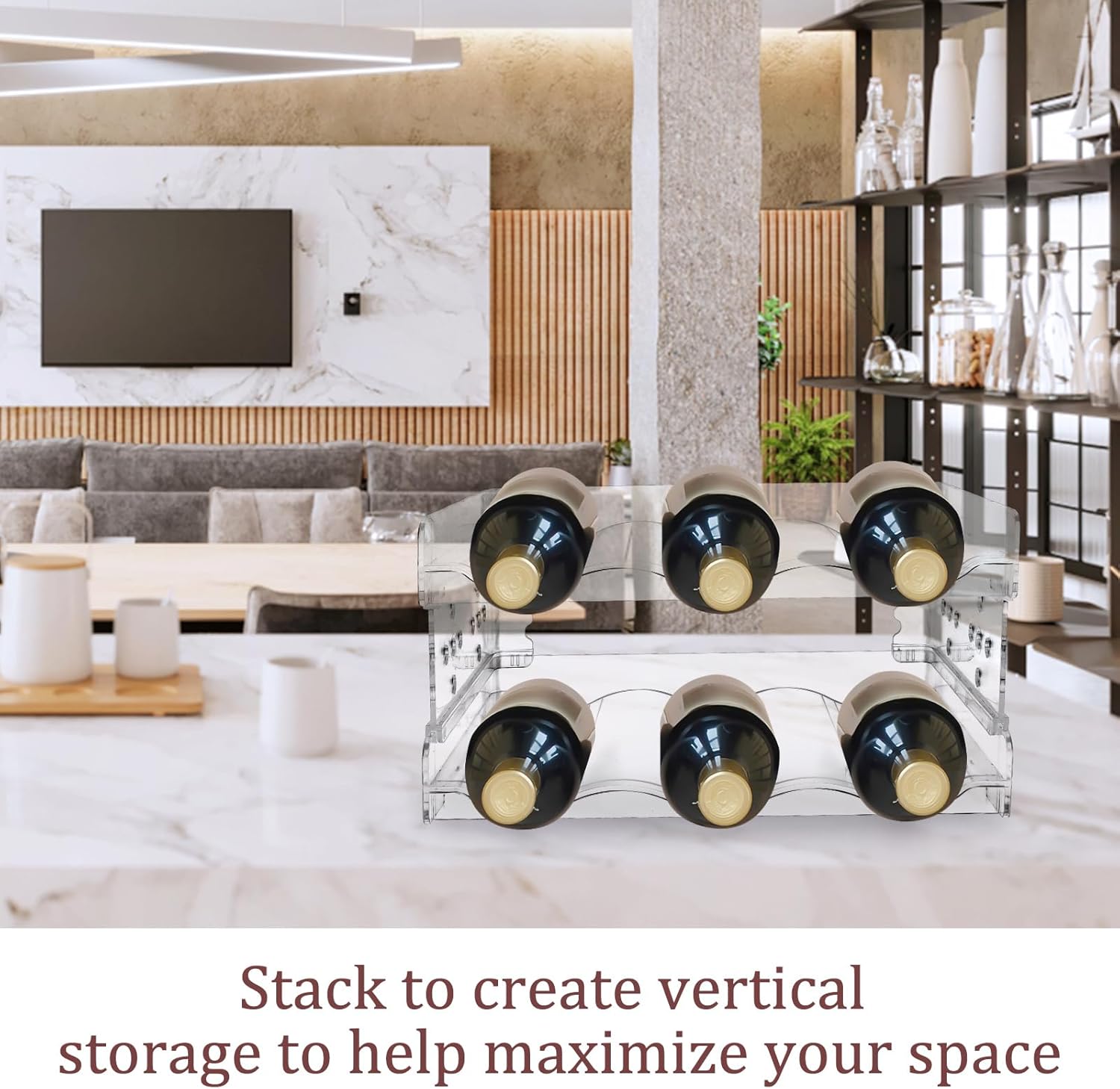 MXTIMWAN - range-bouteilles empilable, 2 pièces, idéal cuisine/frigo, MXTIMWAN