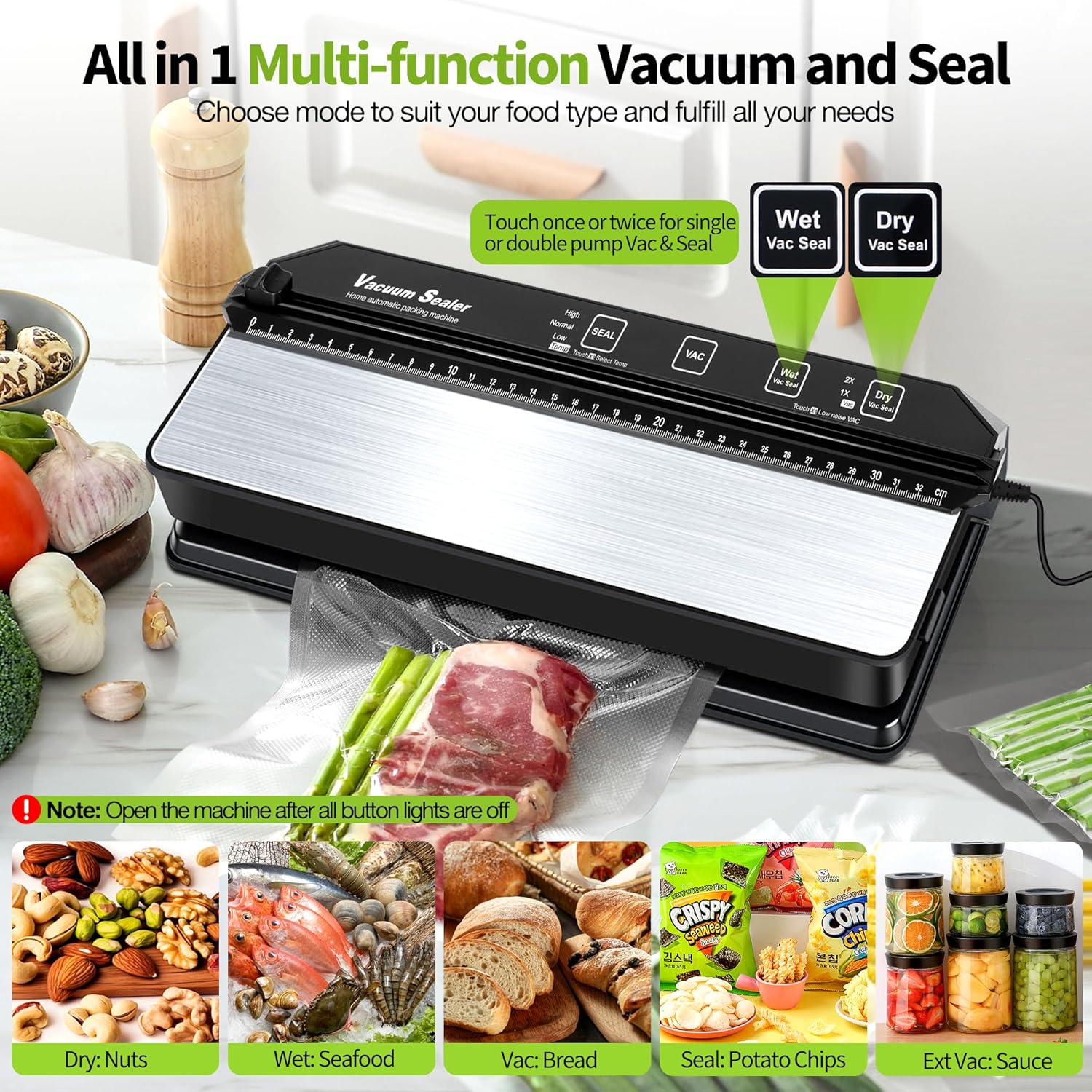 DeeprBetter - Machine sous vide Pro 90kPa, double pompe, 13mm, 15 sacs