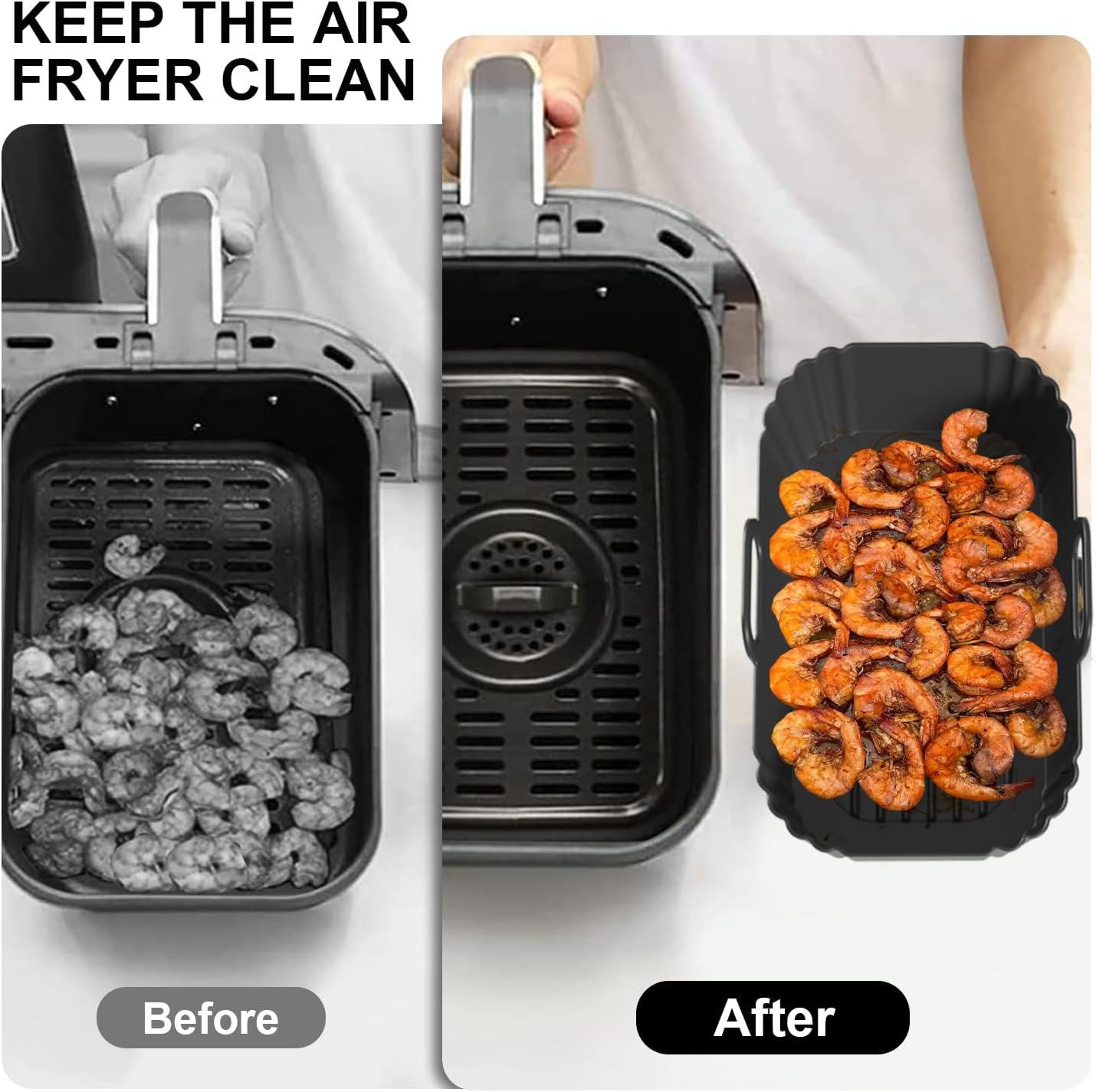Moule silicone Airfryer - compatible 7,6L à 9,5L - réutilisable et antiadhésif - AF300EU AF400EU AF200EU