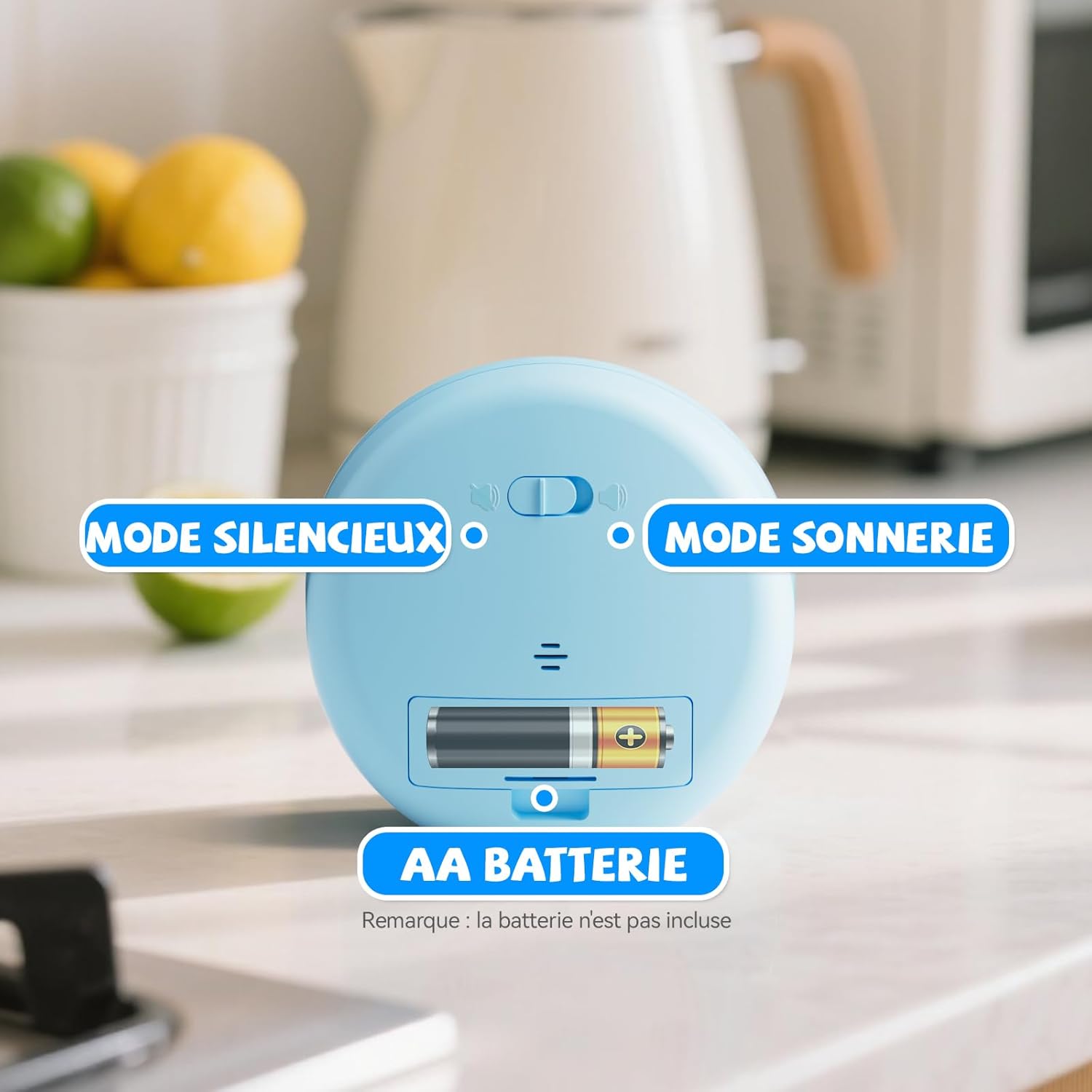 Minuteur visuel - modèle enfant - 60 min - compte à rebours, silencieux, motif arc-en-ciel