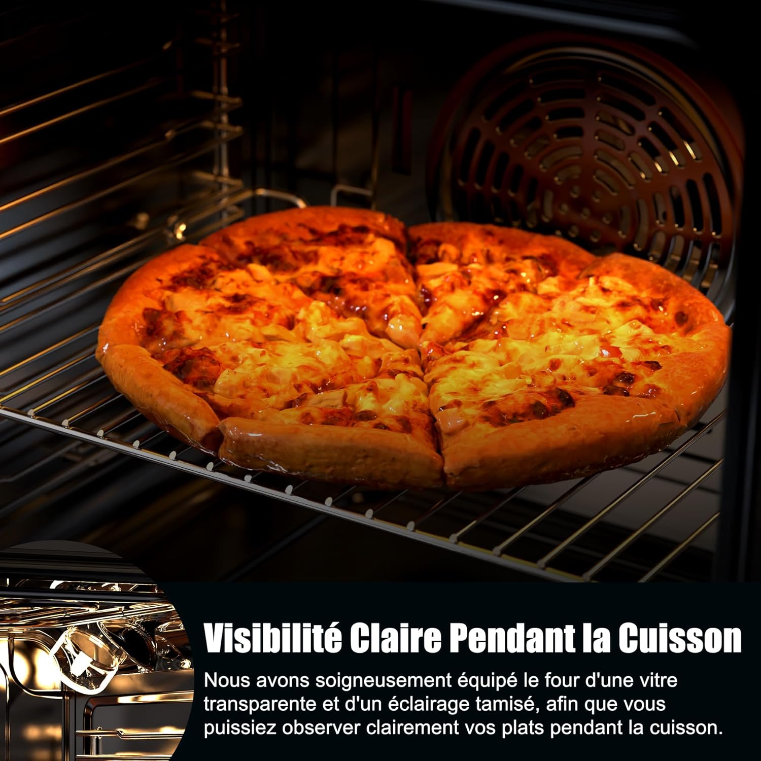 Four encastrable - 60 cm - 60L, 2000W, 7 fonctions, minuterie 10h