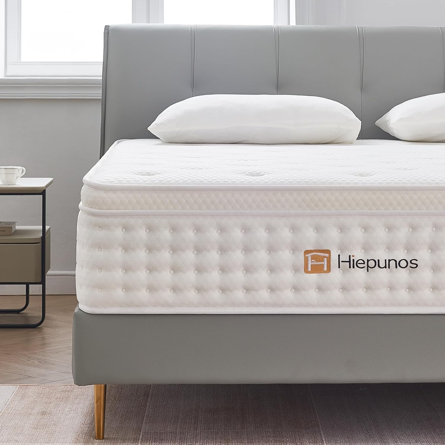 Matelas hybride 140x200 cm, ressorts, mémoire, 7 zones, H3, 26cm