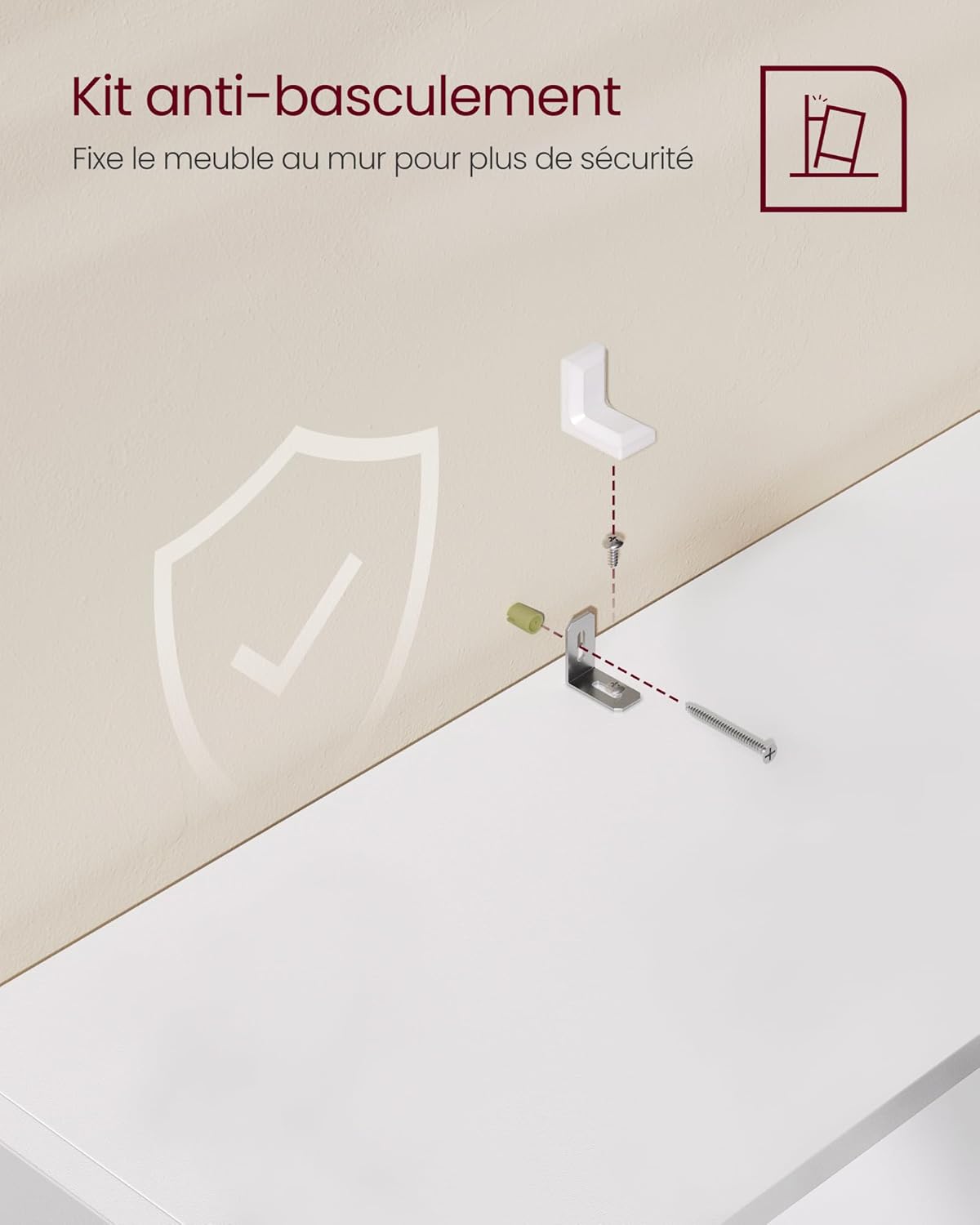 VASAGLE - bibliothèque 6 niveaux, 24x60x134,2cm, blanc, LBC165T14