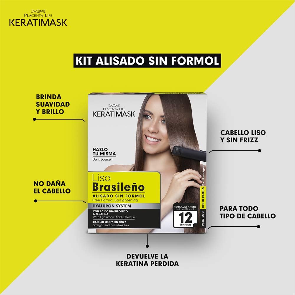 Be Natural - Kit Keratimask lissage brésilien, 3x380g, pro longue durée