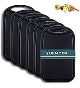 Hunnycook Lot de 6 planches à découper antibactériennes en plastique avec rigole de jus 22 x 15 cm