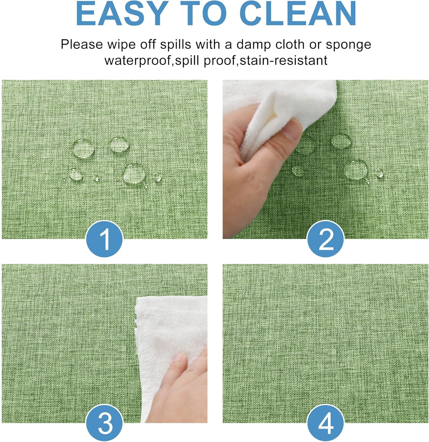 DWCN - nappe ronde effet lin 140 cm - lavable et imperméable