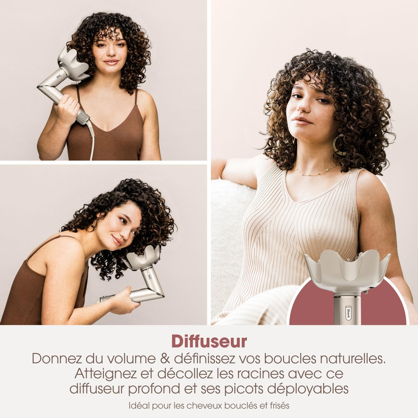 Shark - Styler à air chaud multi-styles - coiffage sans chaleur, brosses, boucleurs, concentrateur, tous cheveux