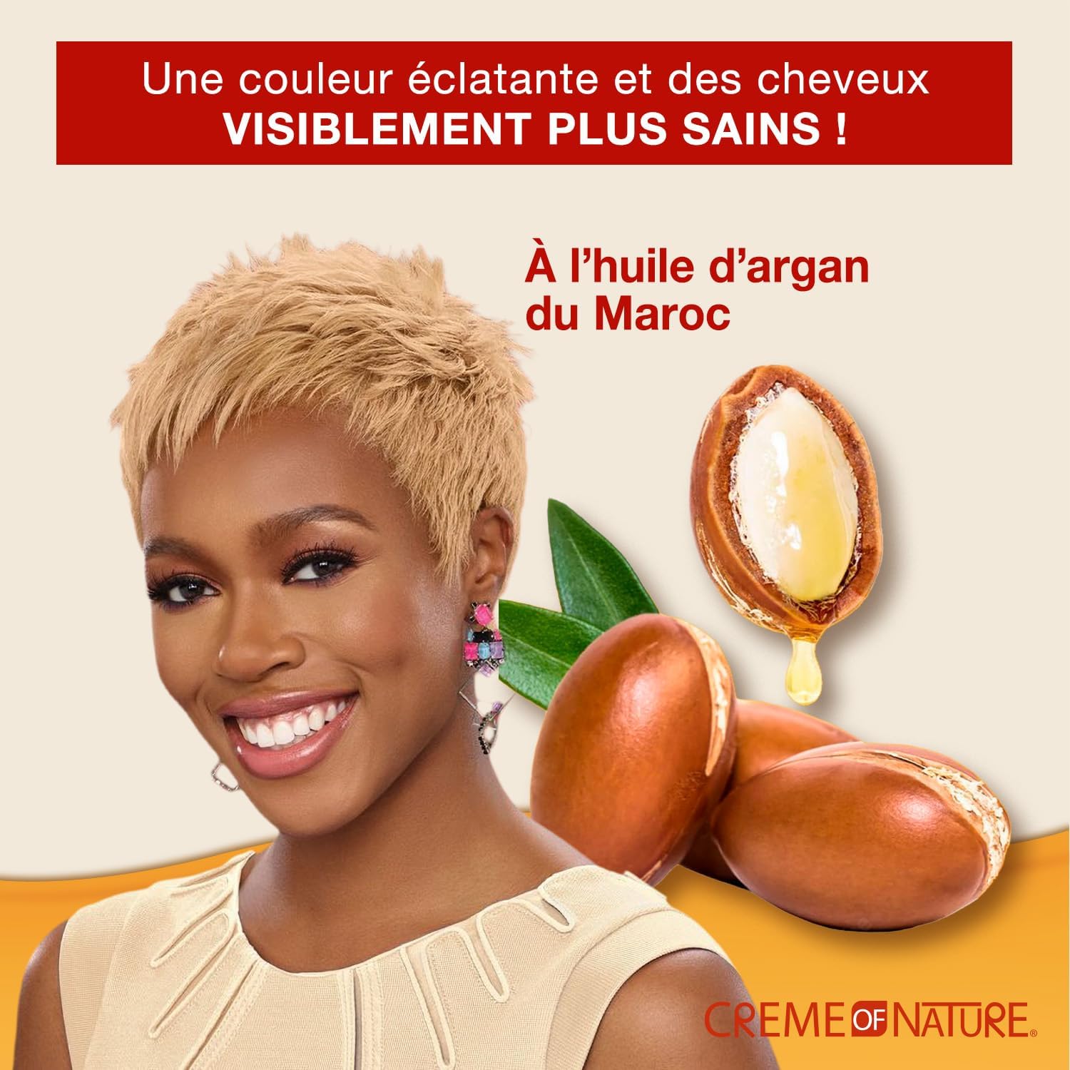 Creme of Nature - Argan Oil coloration permanente - 9.23 blond clair doré - couvre 100% cheveux blancs, adaptée cheveux 