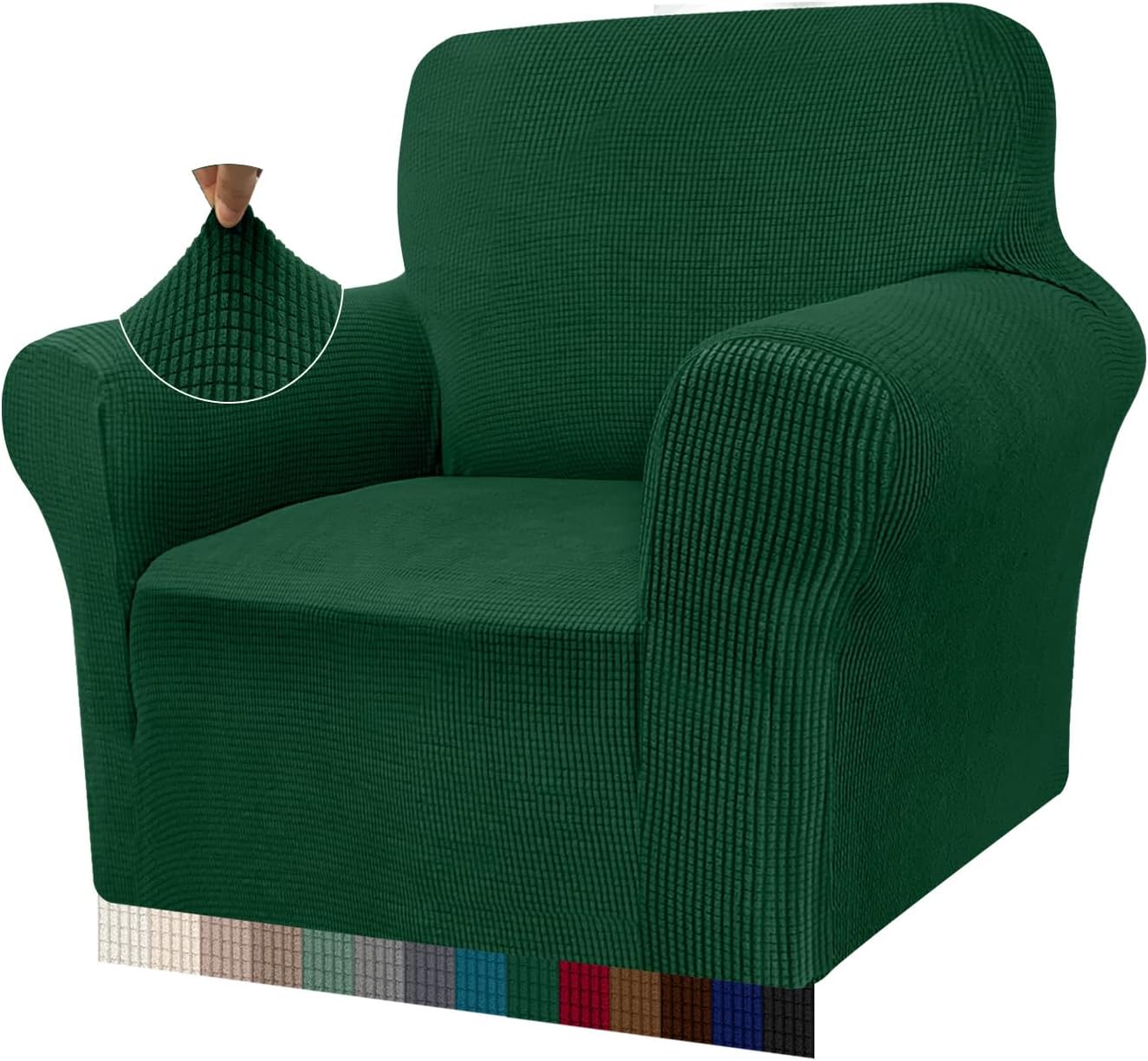 Granbest - Housse canapé jacquard 1 place - protection animaux - vert foncé