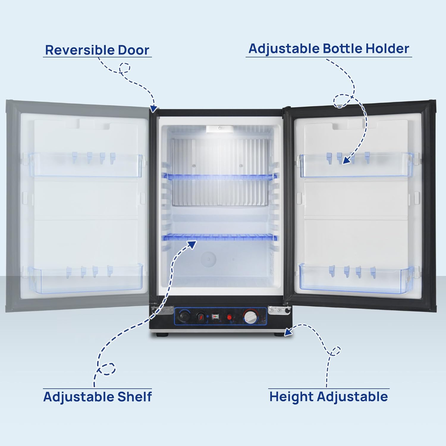 Smad - Frigo Gaz 40L - tri-mixte 12V/220V gaz, compact, noir