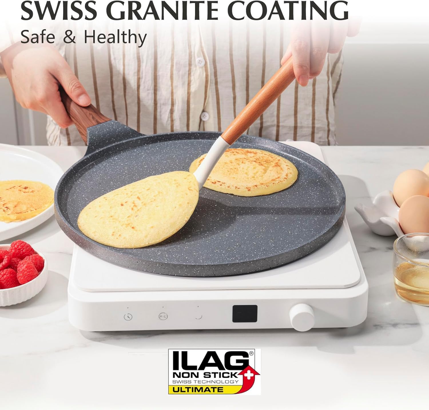 SENSARTE - poêle à crêpes - 26 cm - revêtement granit induction