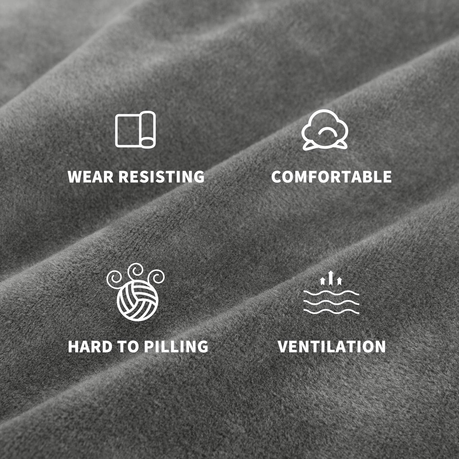 MAXIJIN - Housse canapé velours épais 3 places - extensible, gris