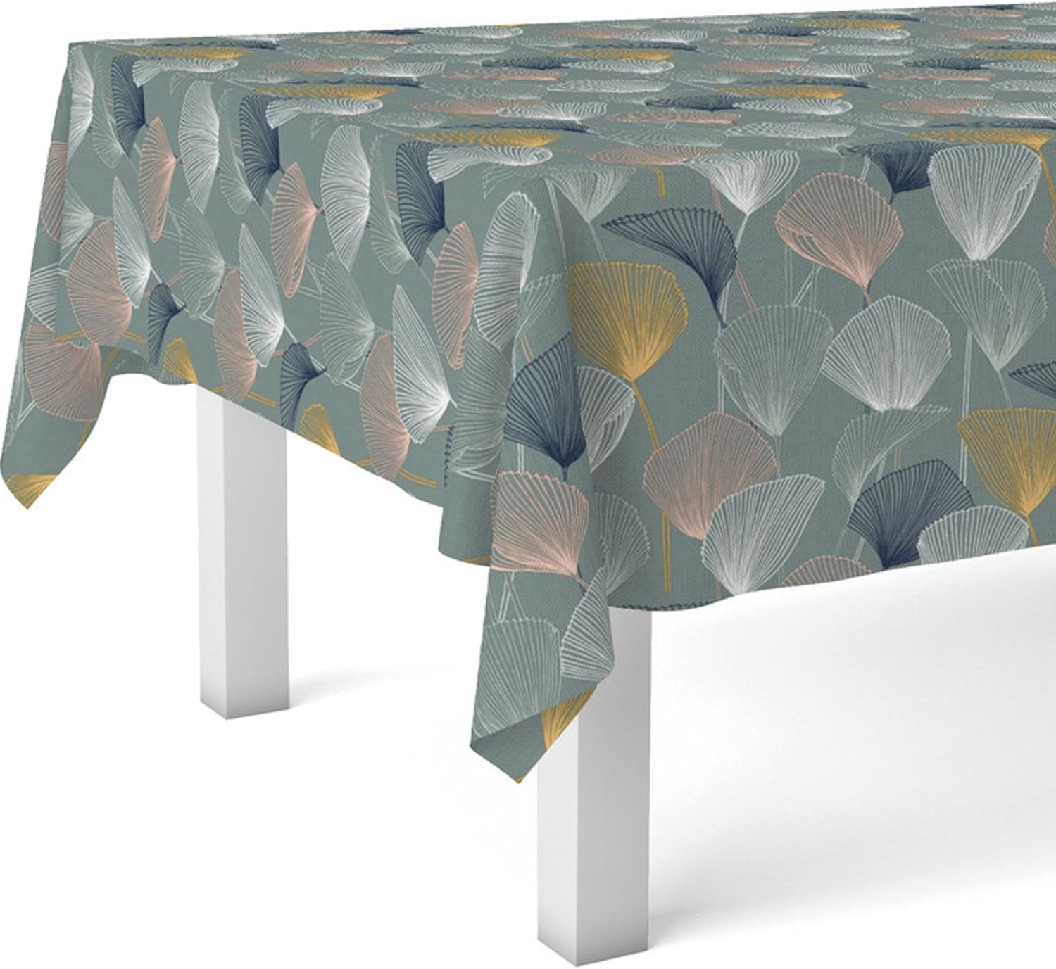 Nappe en toile cirée - rectangulaire - 100x140 cm - bleu, anti-taches, imperméable