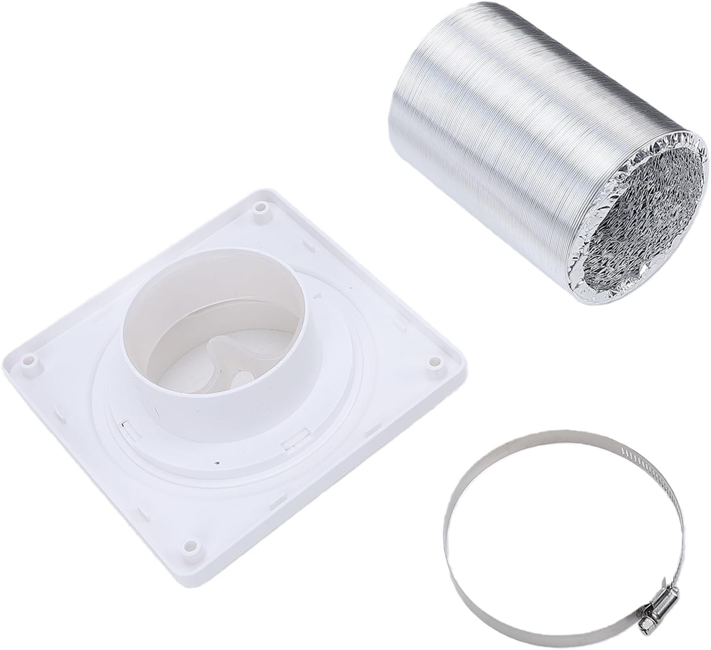 Fafeicy - kit de raccordement sécheuse - 10 cm/2,4 m - verrou rotatif, tuyau alu flexible