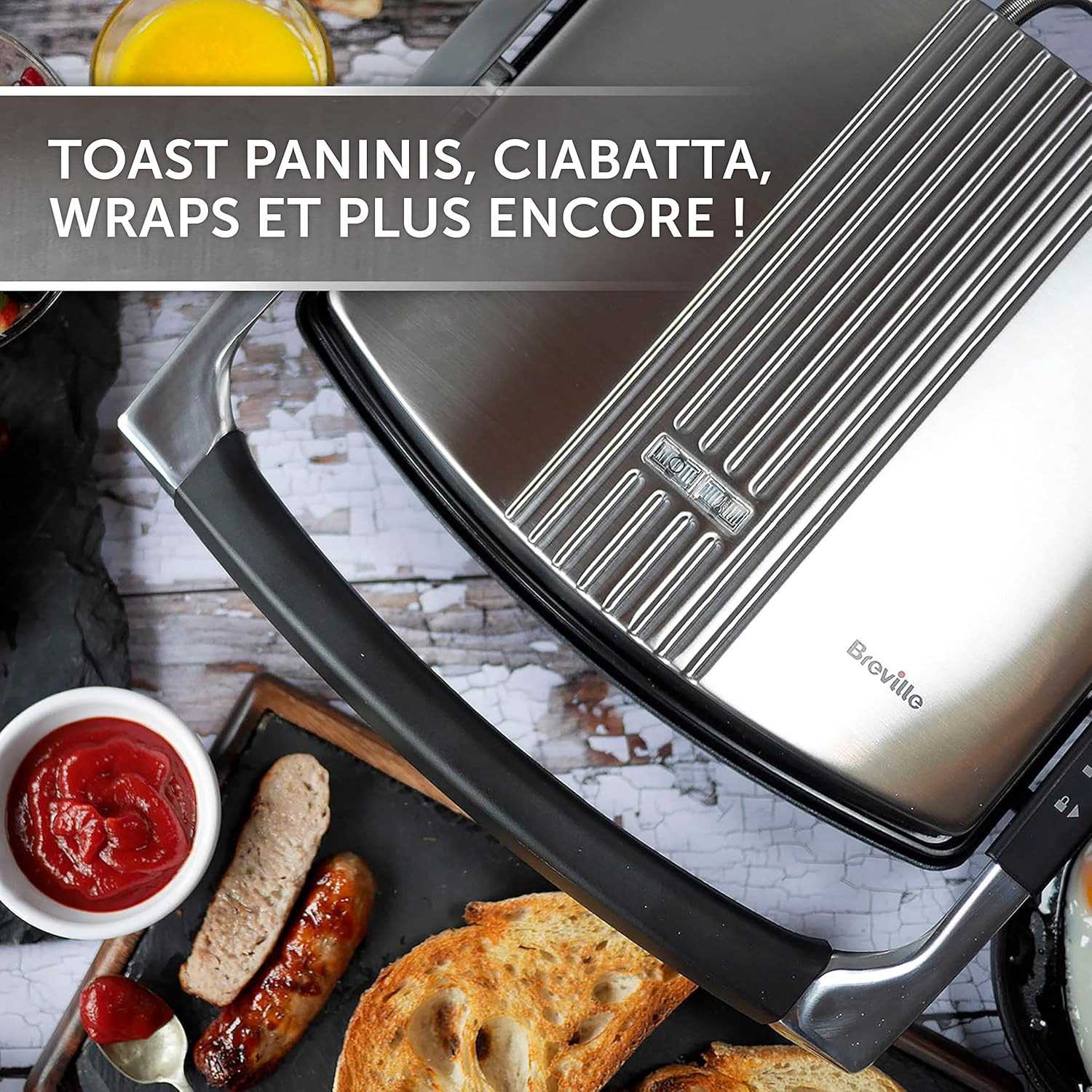 Breville - VST026X - presse sandwich 4 tranches inox, antiadhésif