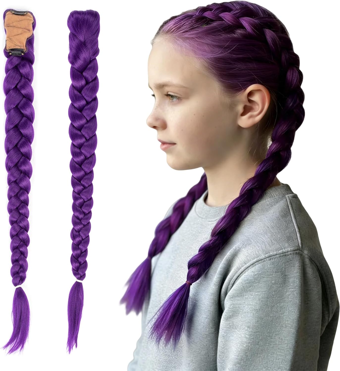 Perruque enfant - extension violette 26