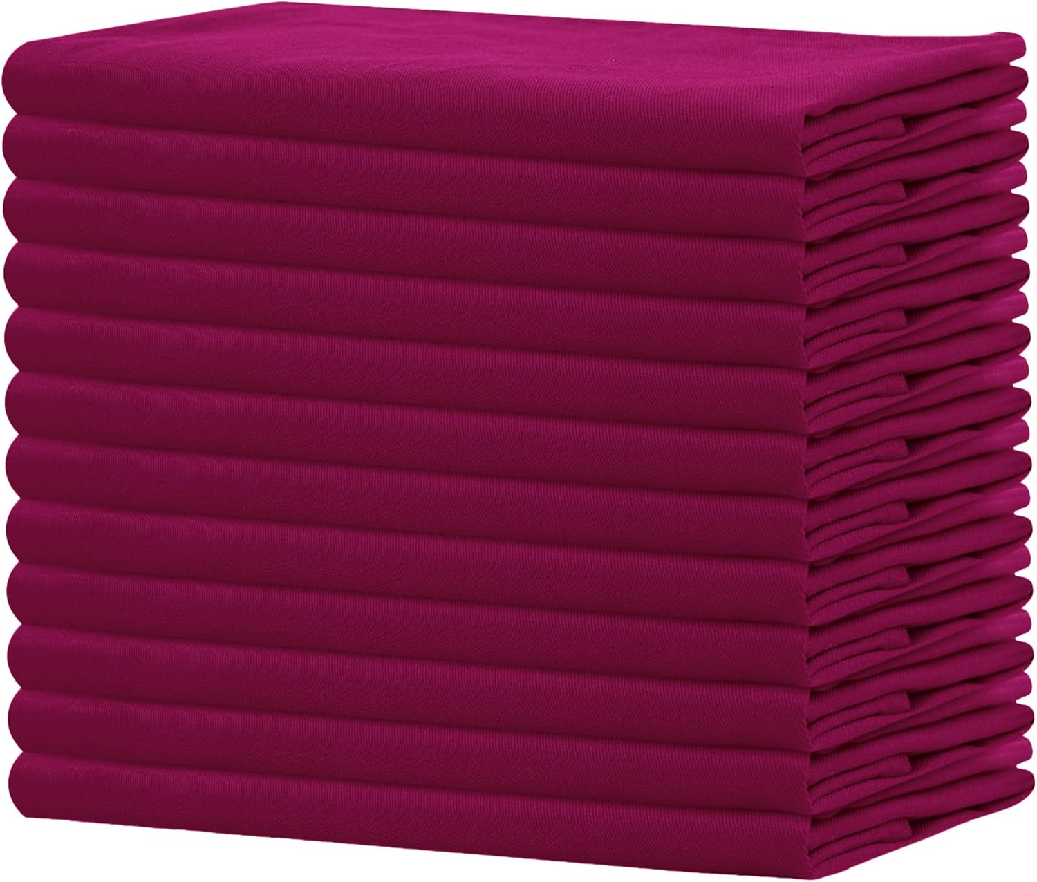 Sweet Needle - lot de 12 serviettes 45x45 cm coton épais bordeaux