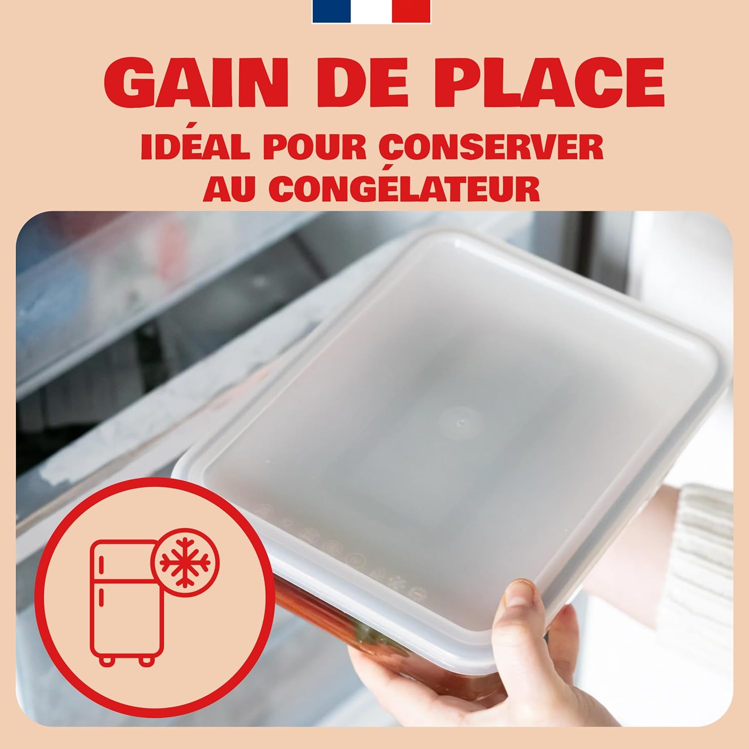 Pyrex - Spécial Congélateur Rectangulaire 19x14 cm - Verre borosilicate résistant et sans BPA