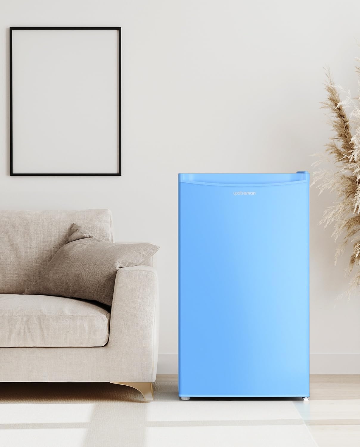 Upstreman - mini frigo 91L bleu, congélateur, thermostat réglable, BR321