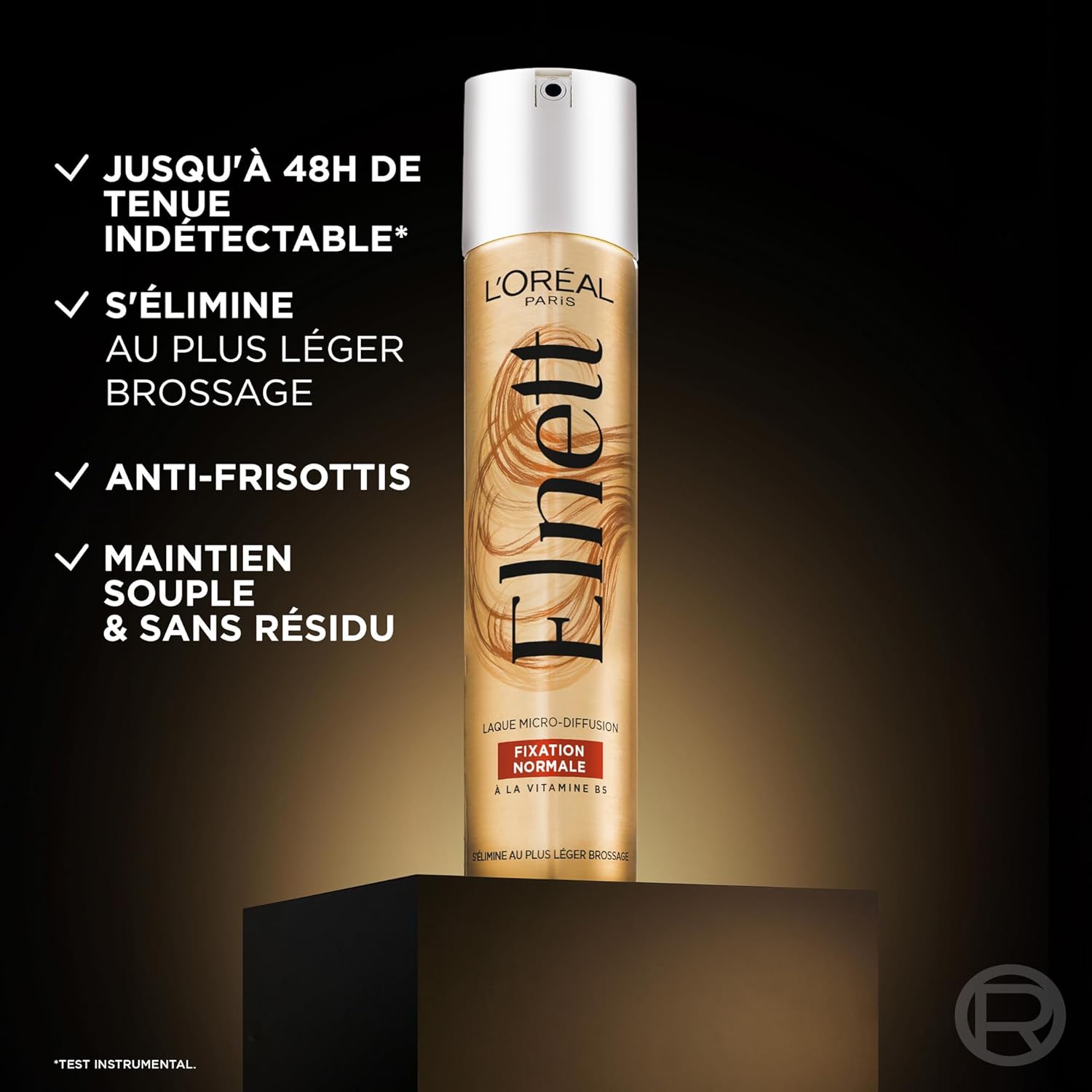 L'Oréal Paris - Elnett Satin laque 400 ml - fixation normale, tenue 24h, vitamine B5