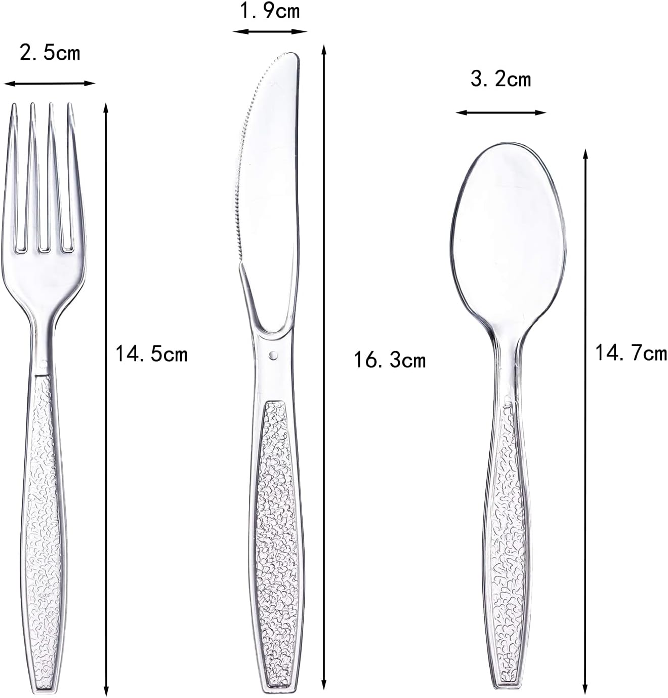Couverts plastique réutilisables - set 300 pièces - résistants, idéals fête