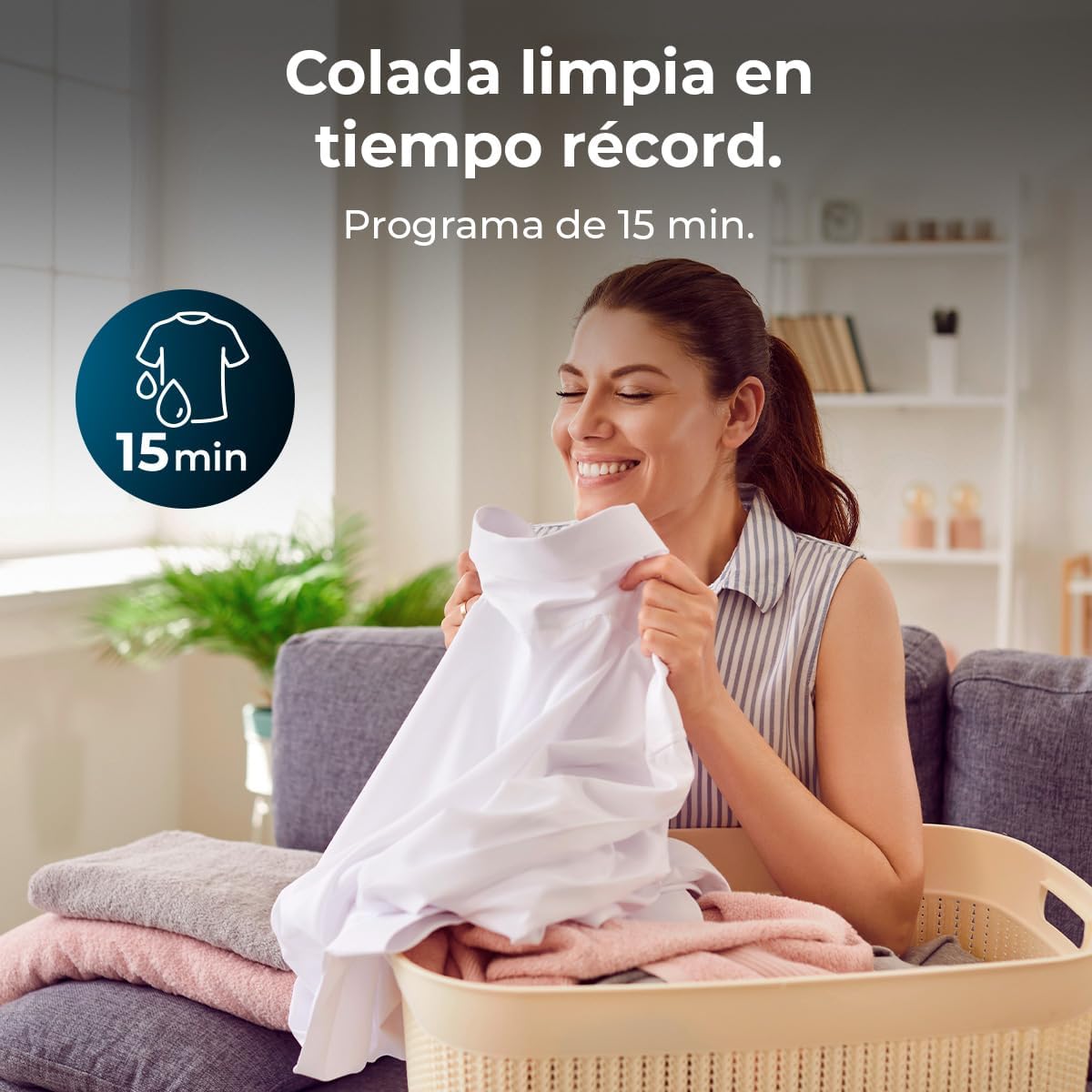 Cecotec - DressCode 620 E - 6 kg, 1000 RPM, 15 programmes, faible conso