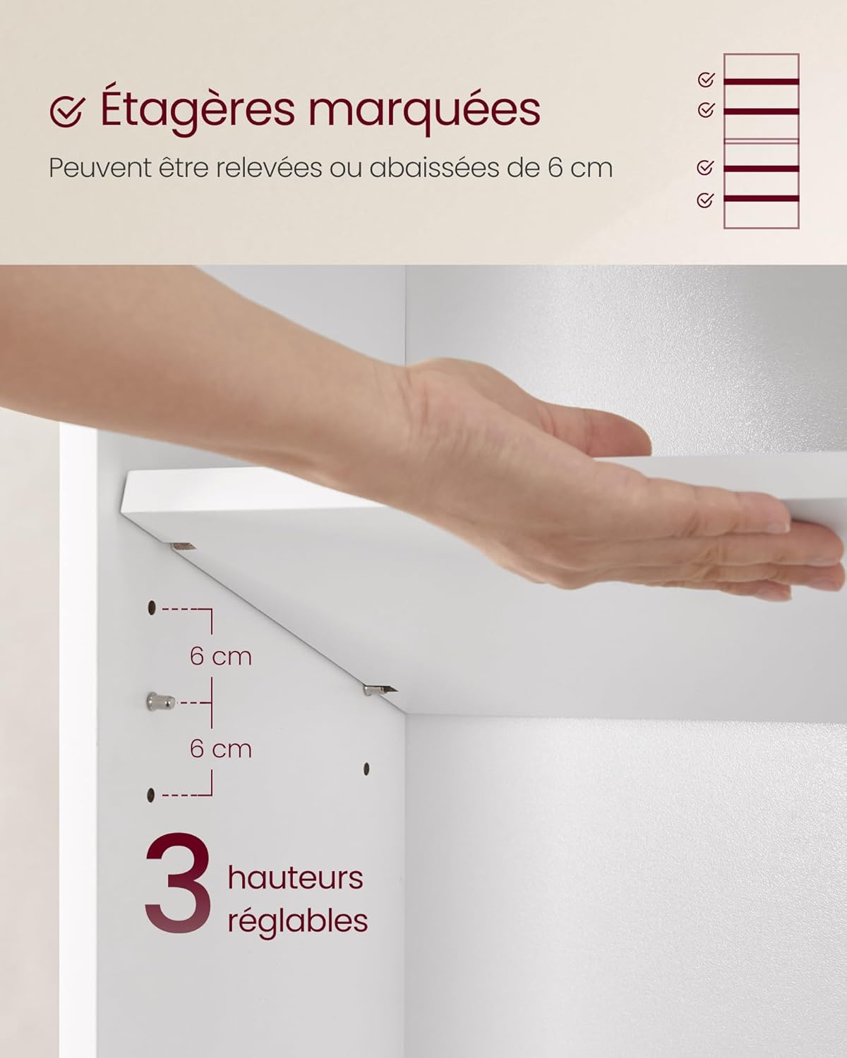 VASAGLE - bibliothèque 6 niveaux - 24x40x178,5 cm - rangement ouvert - LBC167T14