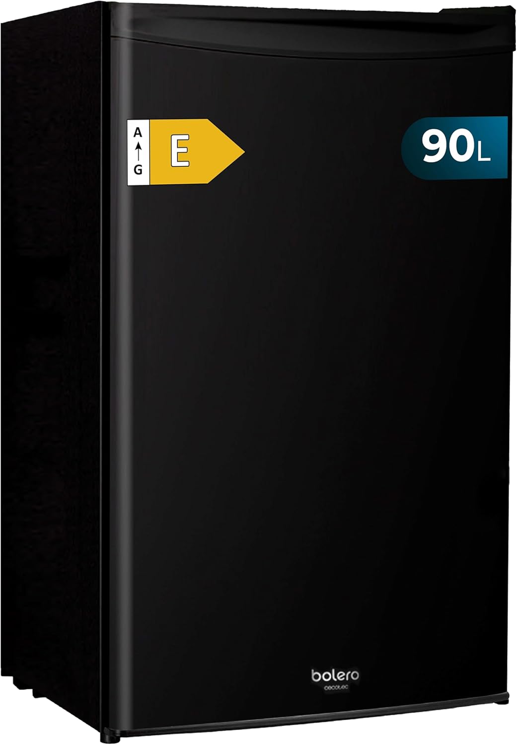 Cecotec - Bolero CoolMarket TT 90 Black - 90L - compact, porte réversible, 5 niveaux température, 5 étagères, Classe E