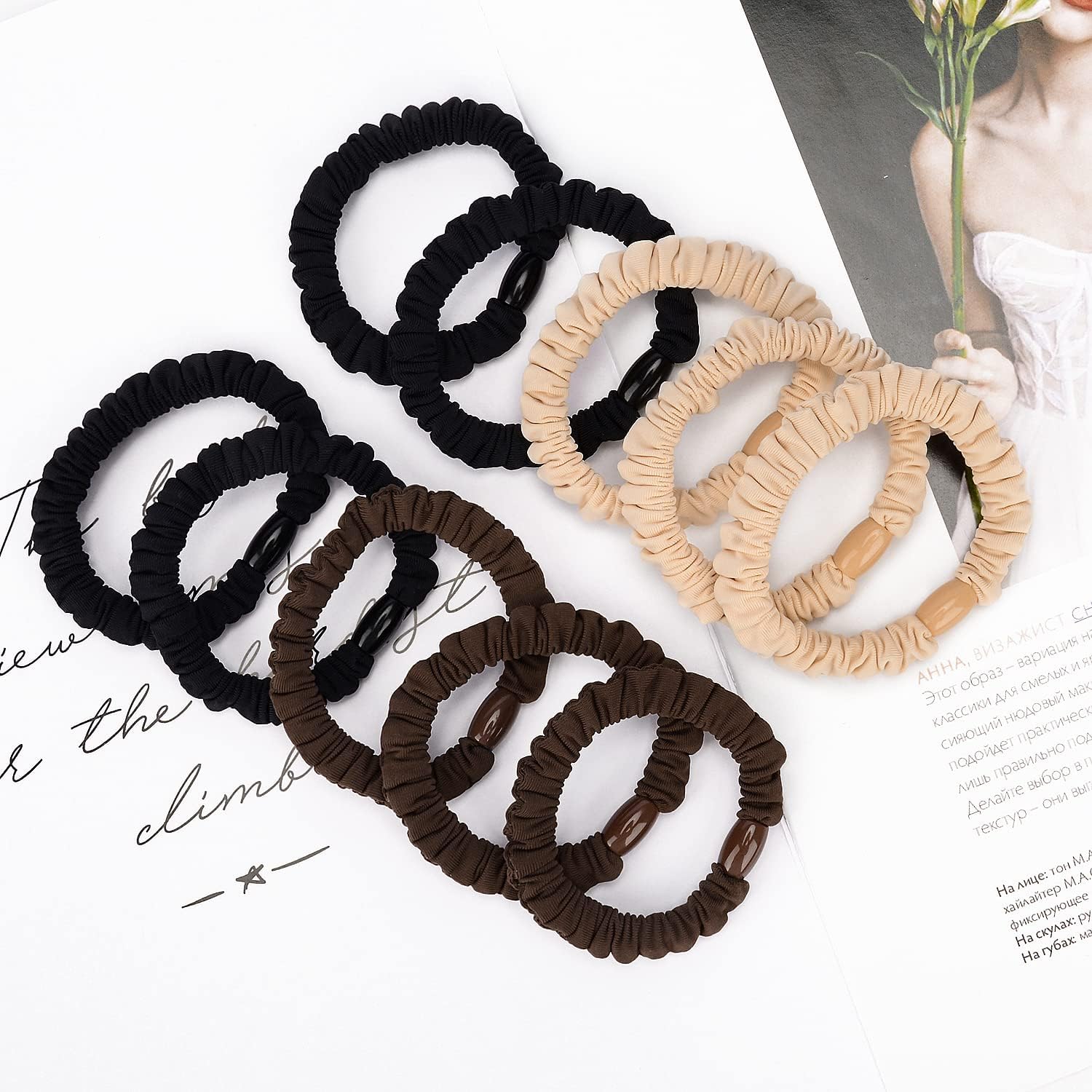 JessLab - Elastiques cheveux satin - lot de 10 - doux, anti-dommage