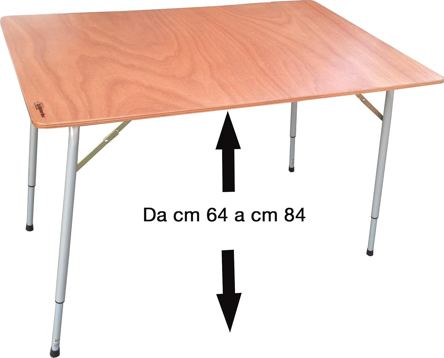 Castelmerlino - Table extensible marine 120x80 cm, pieds réglables 65-85 cm