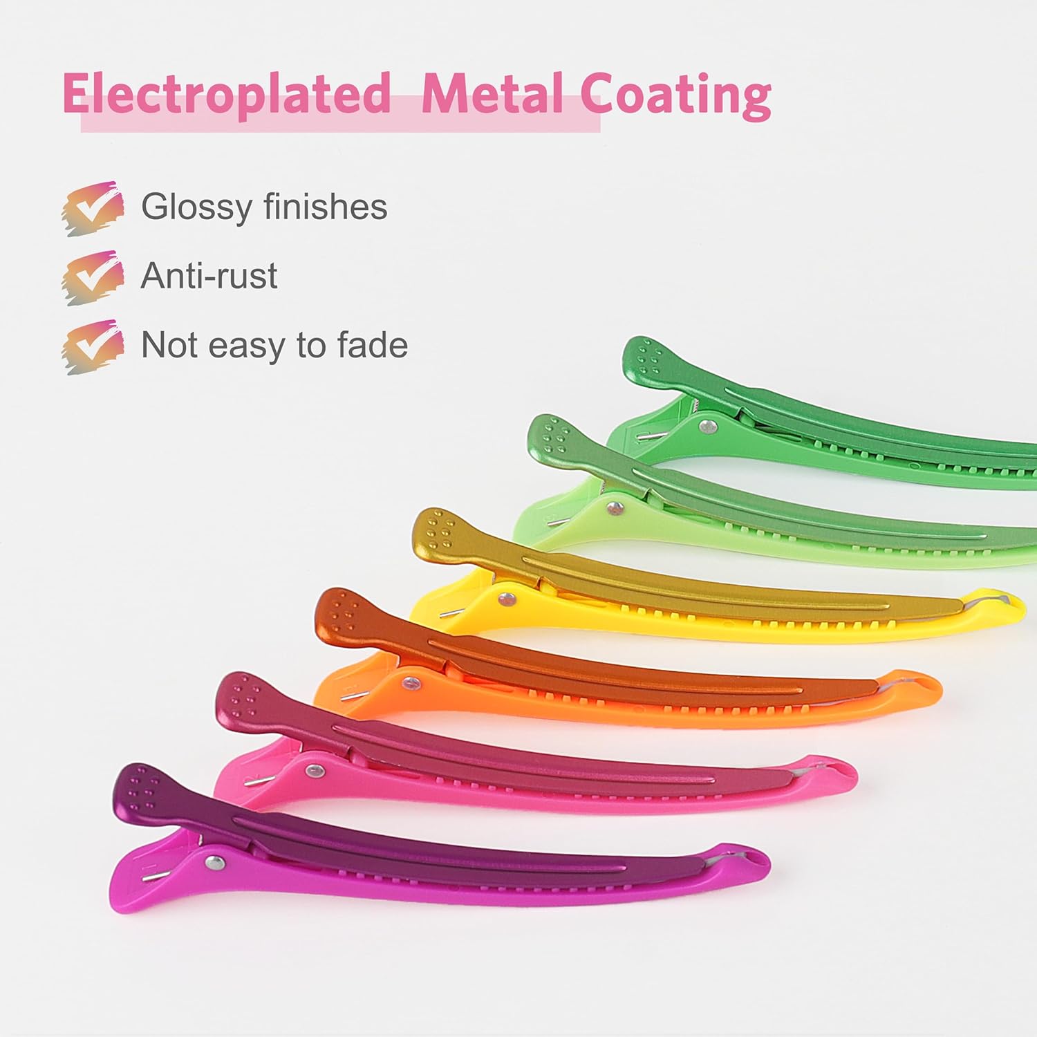 AIMIKE - pinces à cheveux néon - lot de 6 - antidérapantes, bec de canard, sans trace