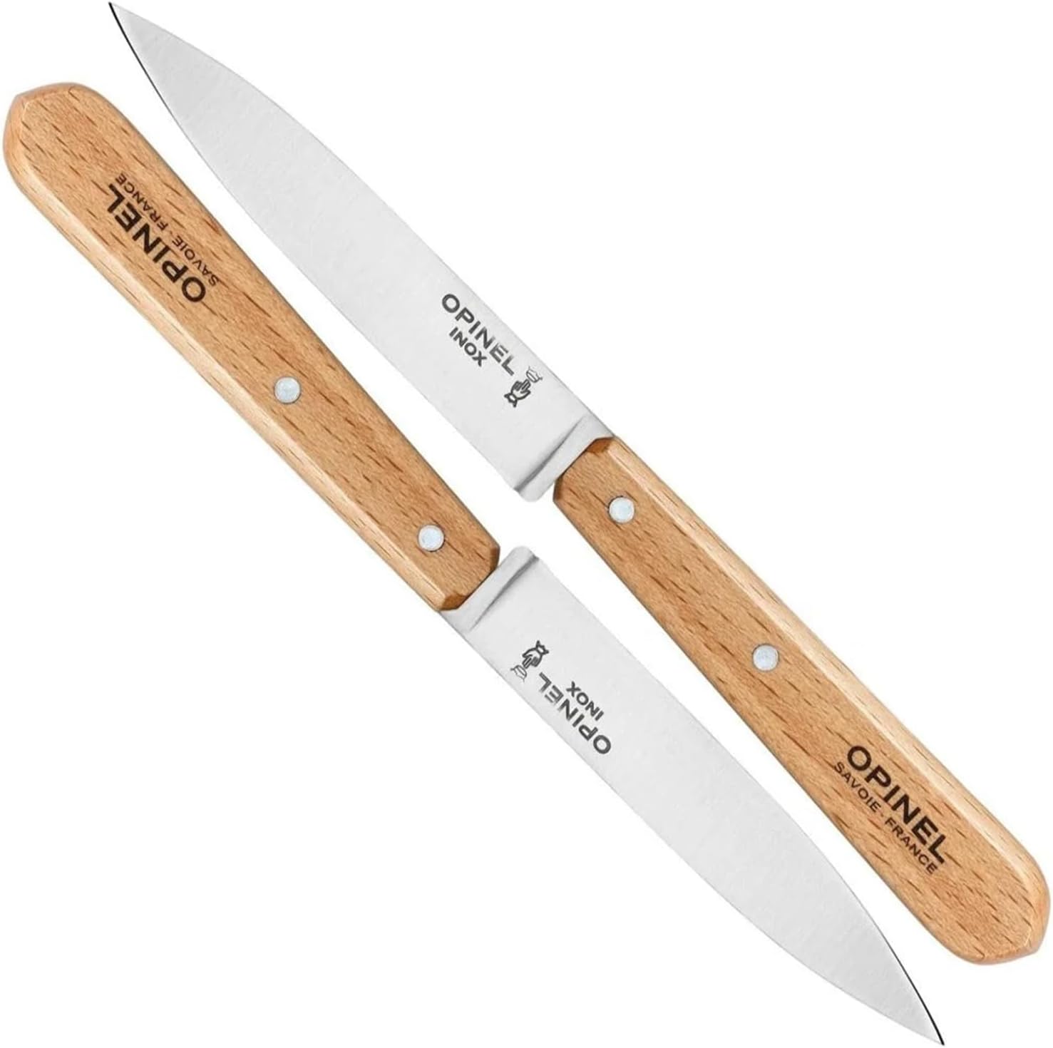 Opinel - set N°112 - 2 couteaux cuisine - lame inox, manche bois