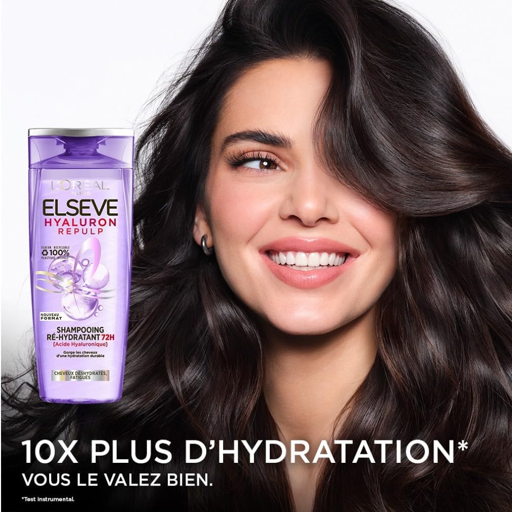 L'Oréal Paris - Elseve Hyaluron Repulp - 300ml - shampooing hydratant à l'acide hyaluronique, brillance, soin 72h